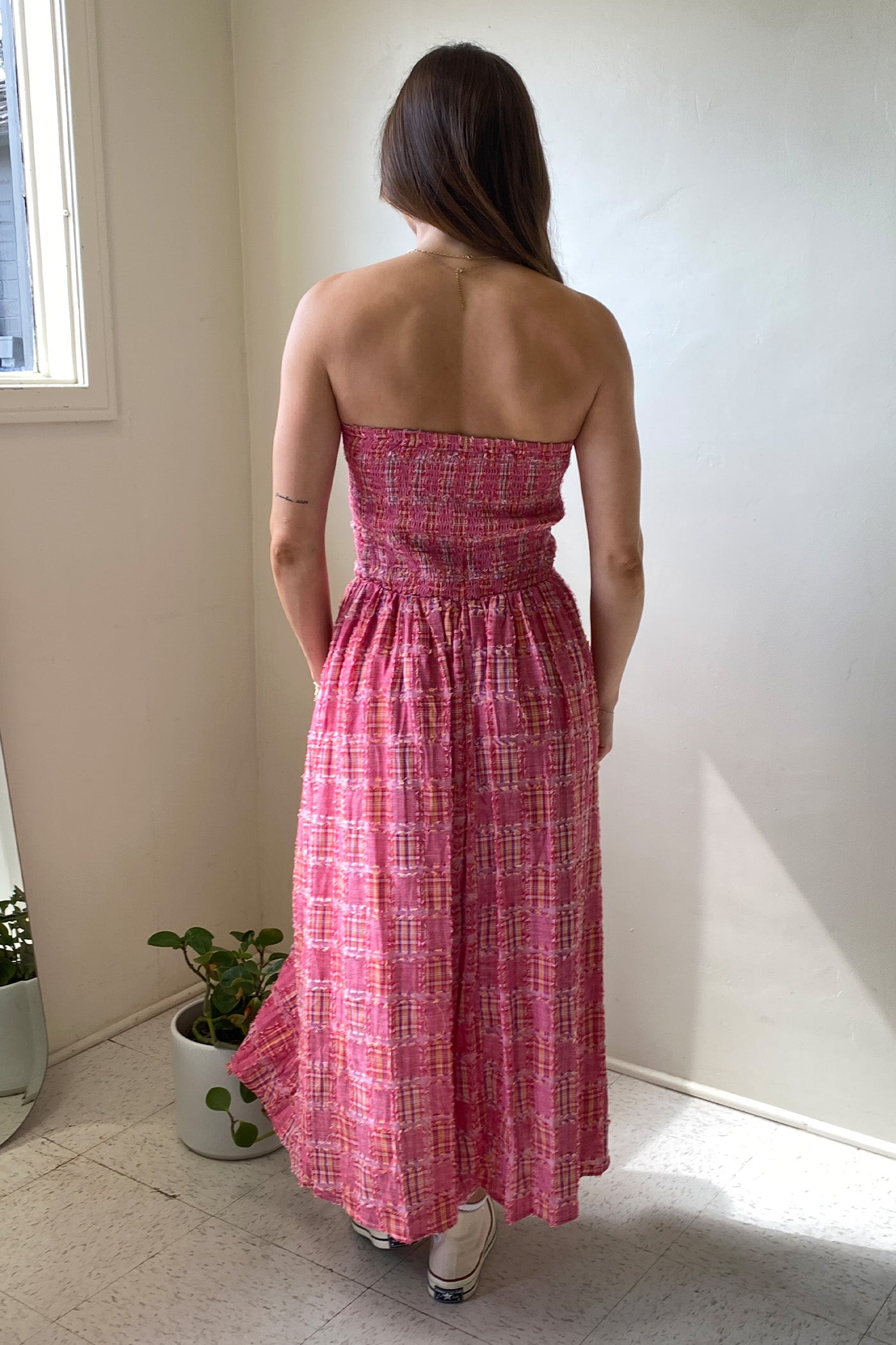 Strapless Midi Picnic Dress by For Good