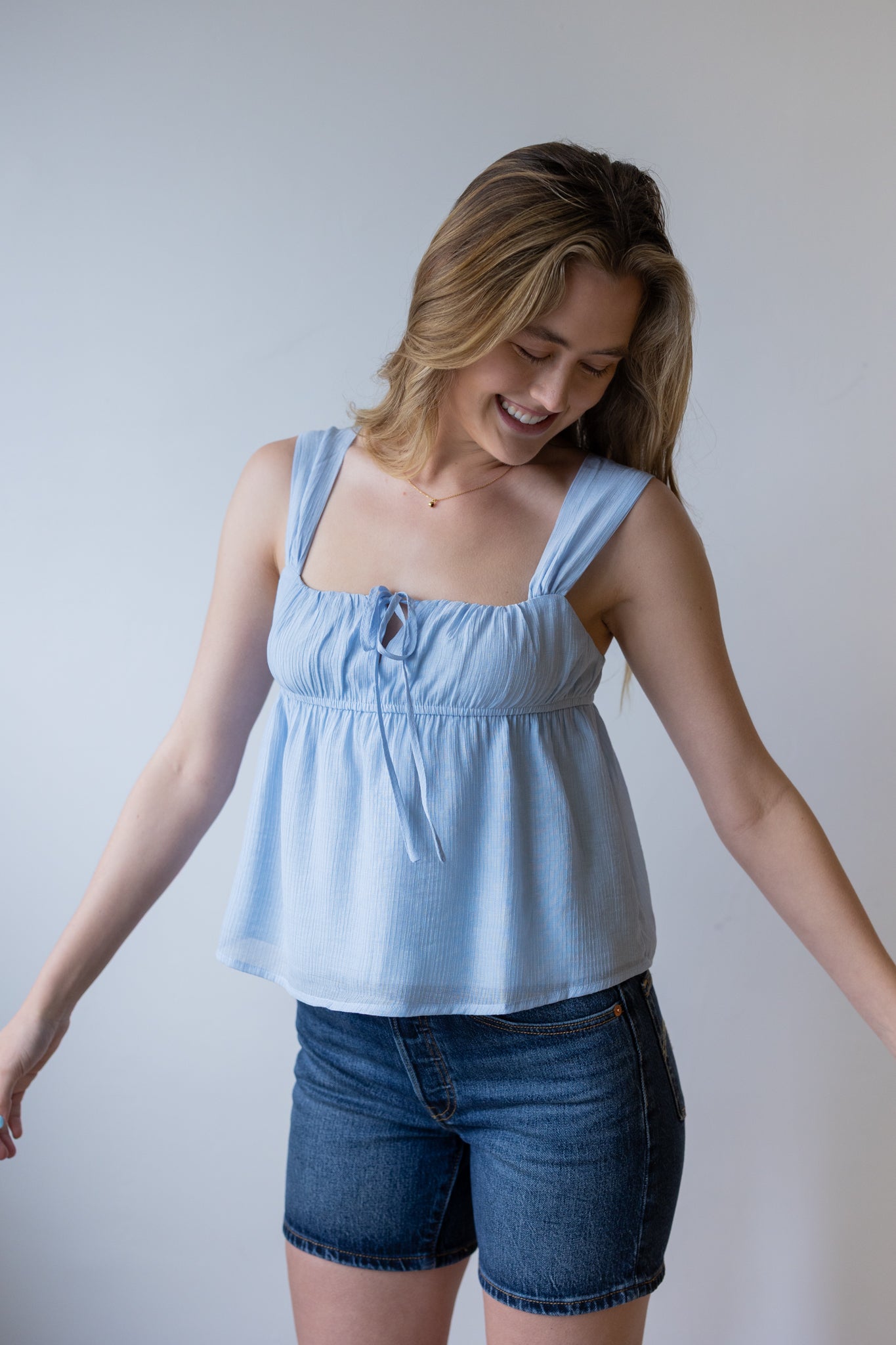 Tie Front Babydoll Tank