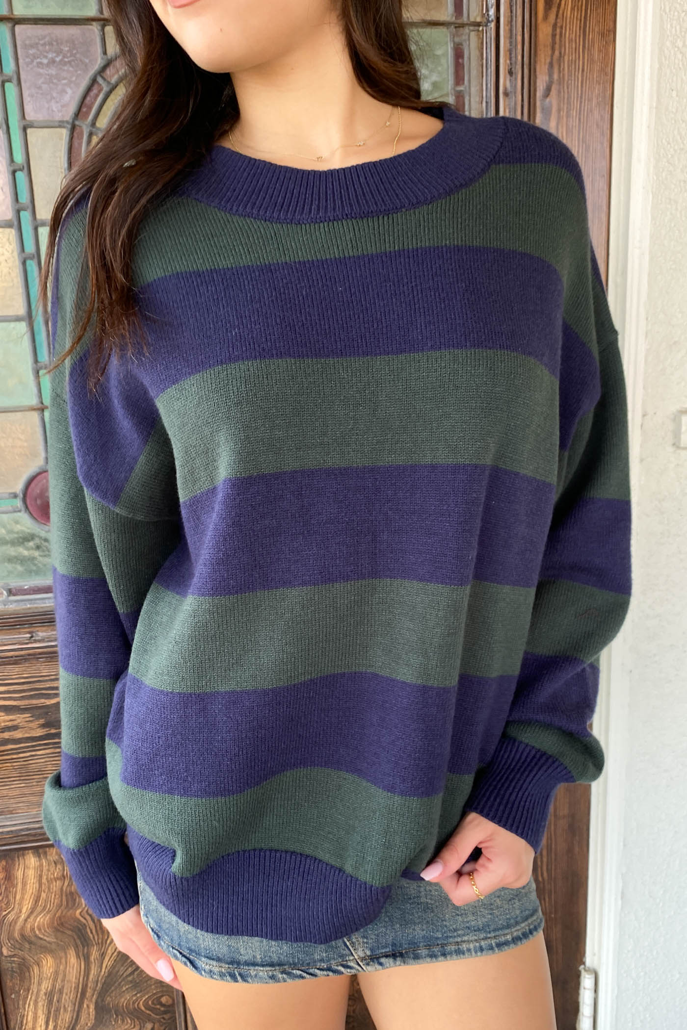 Contrast Striped Sweater