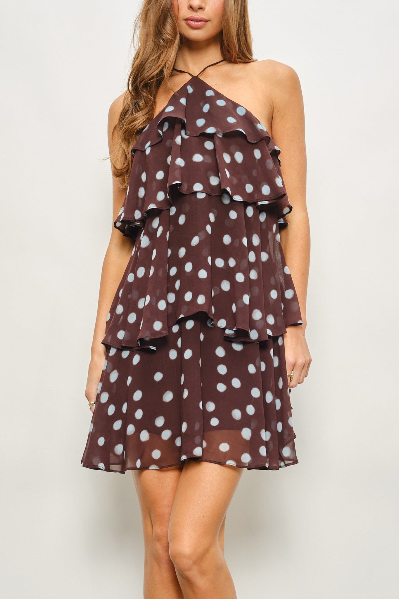 Polka Dot Ruffle Mini Dress