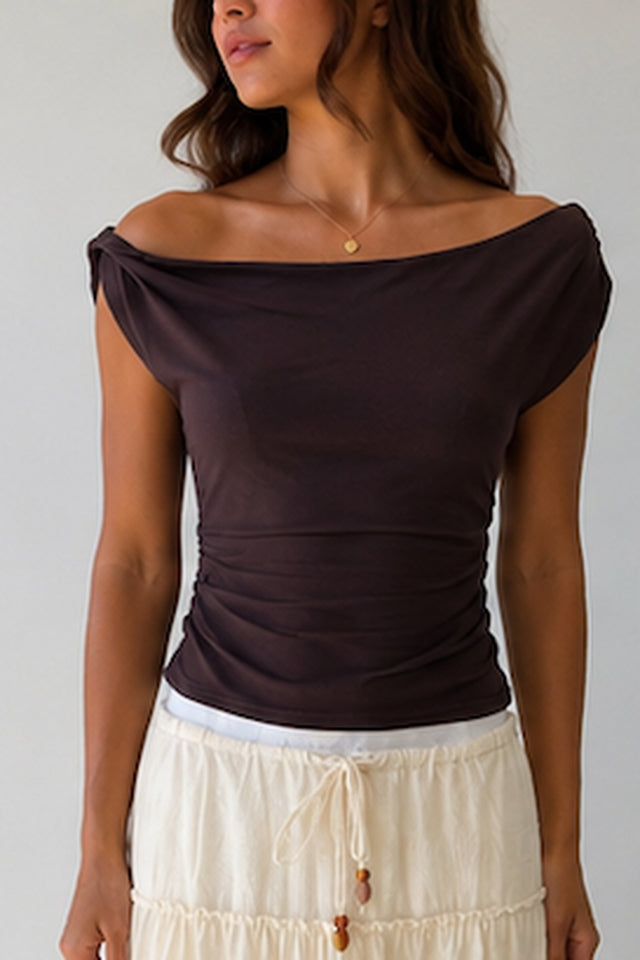 Draped One-Shoulder Top