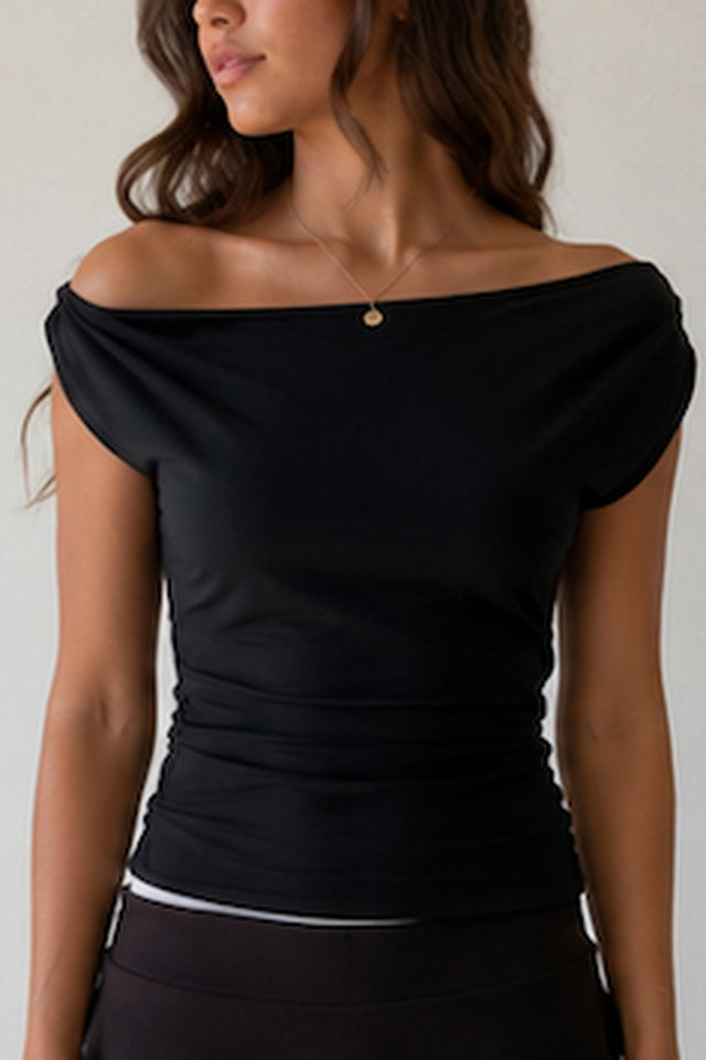 Draped One-Shoulder Top