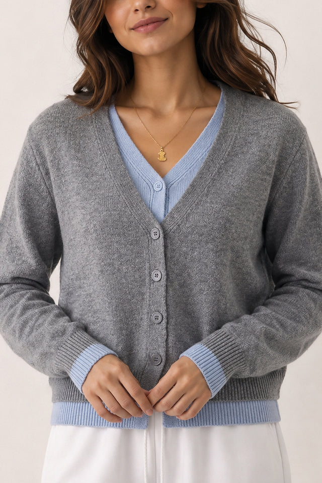 Layered V-Neck Cardigan