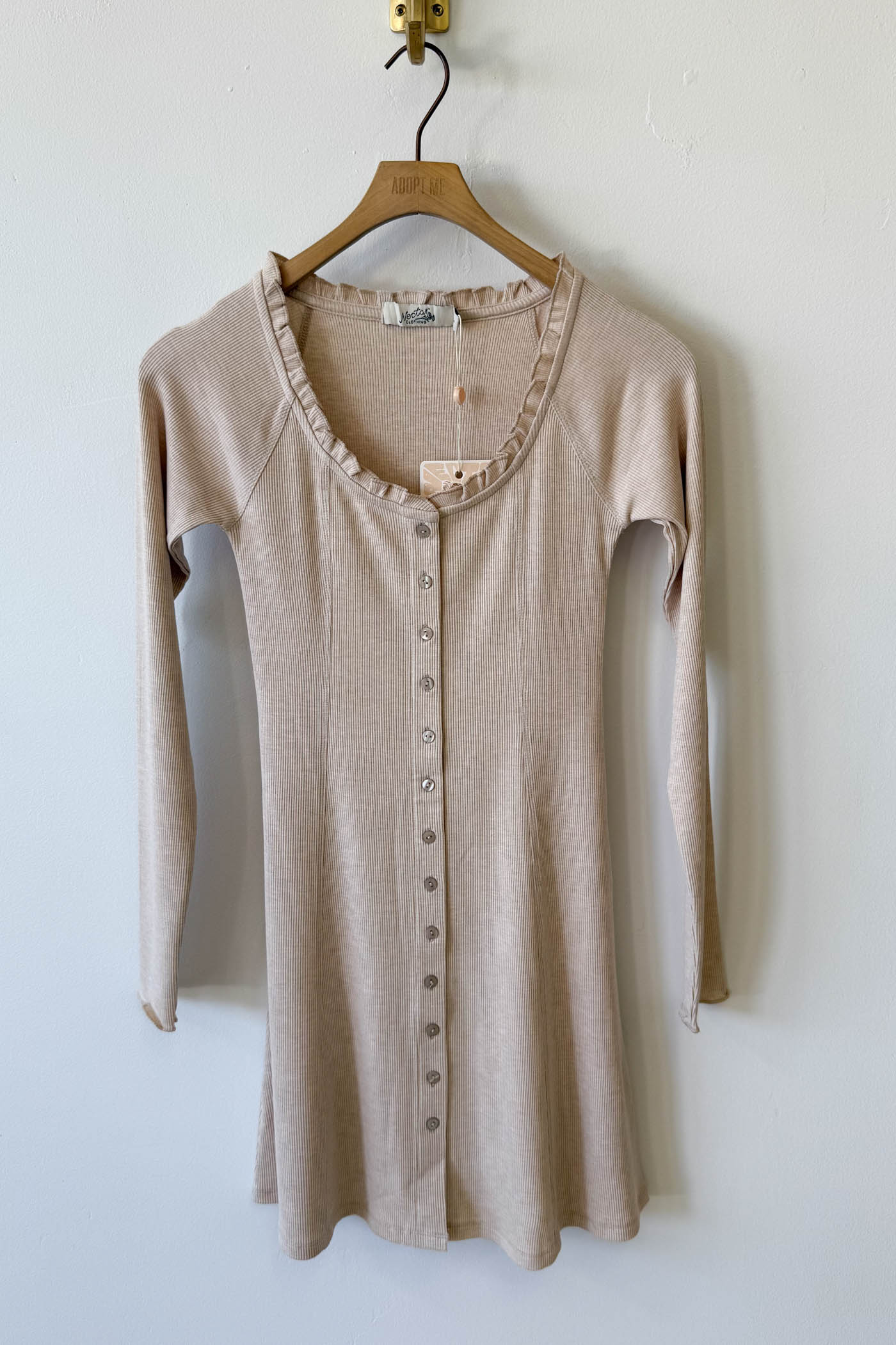 Button Up Long Sleeve Dress