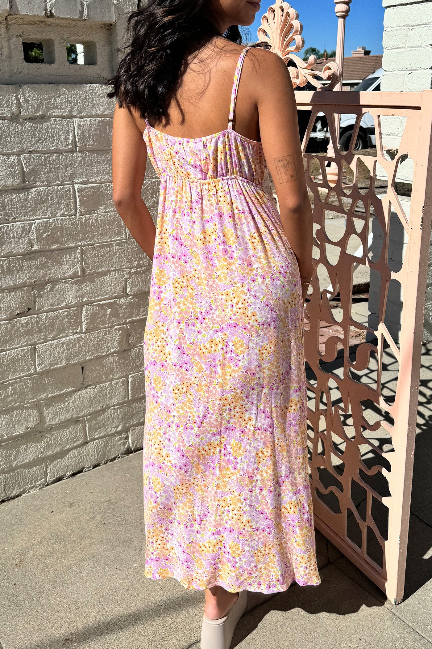 Floral Lace Detail Maxi Dress