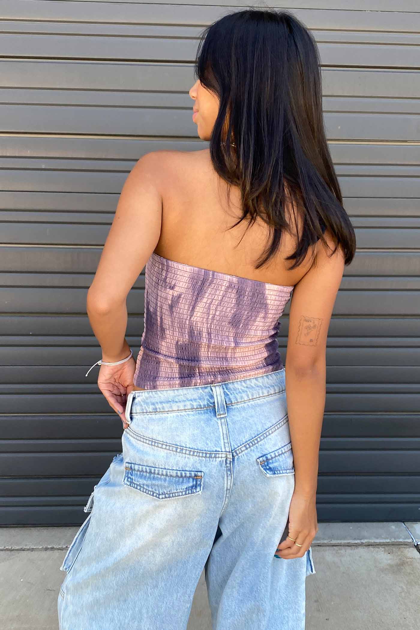 Marbled Layered Tube Top