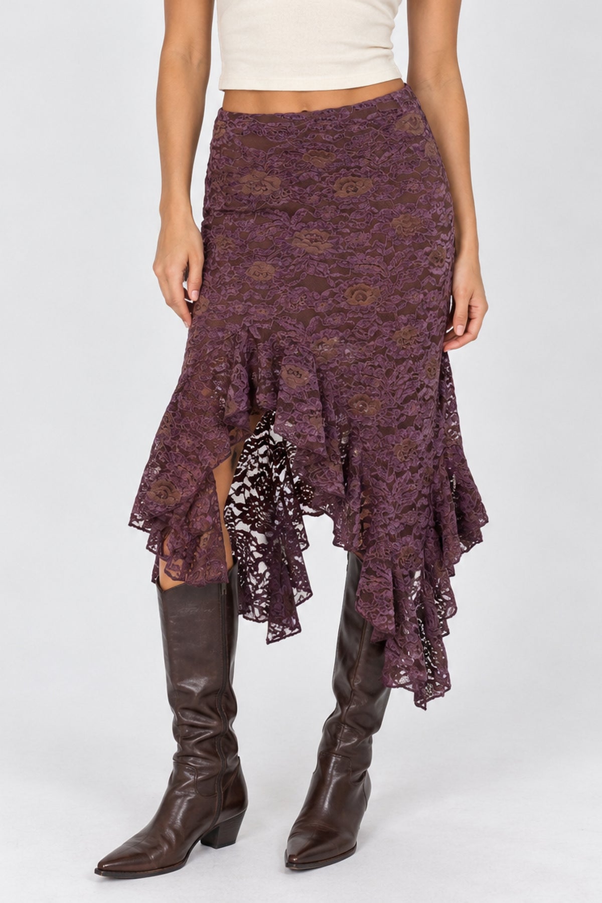Floral Flocked Skirt