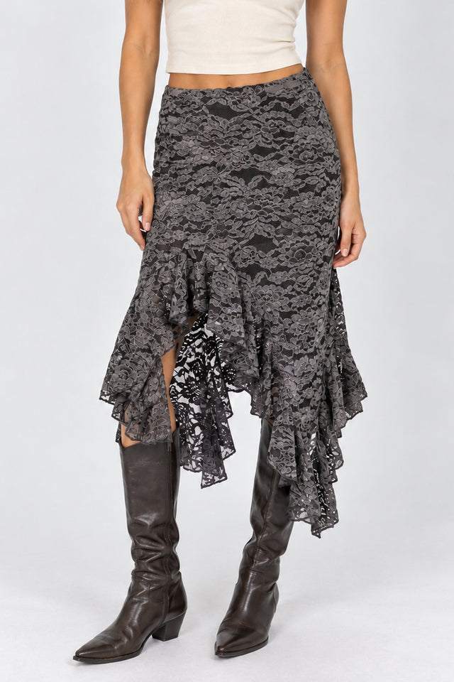 Floral Flocked Skirt