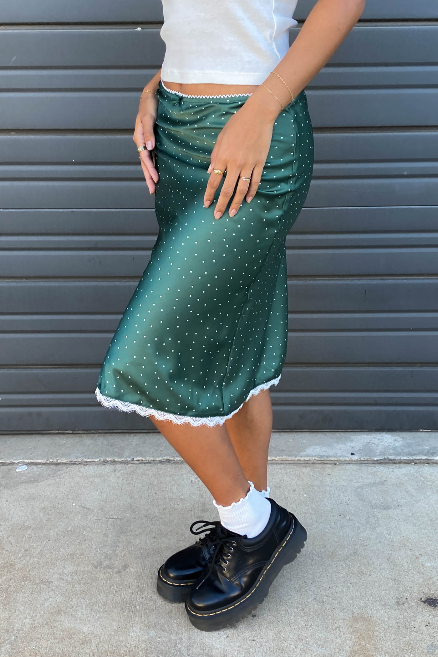 Satin Midi Skirt