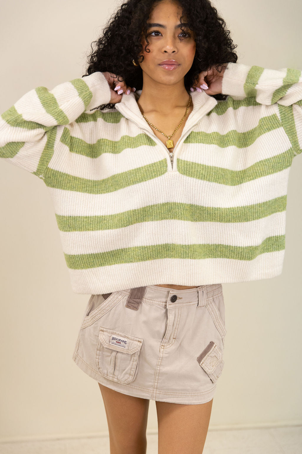 Better Before Striped Knit Sweater