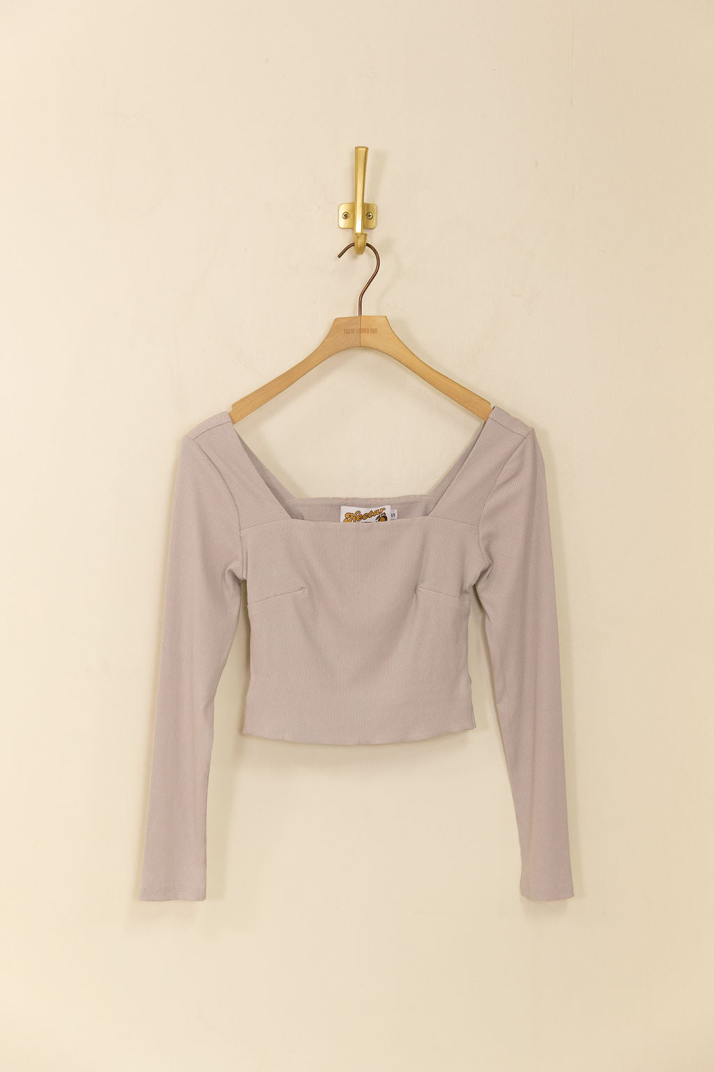 Taupe Open Back Crop Top