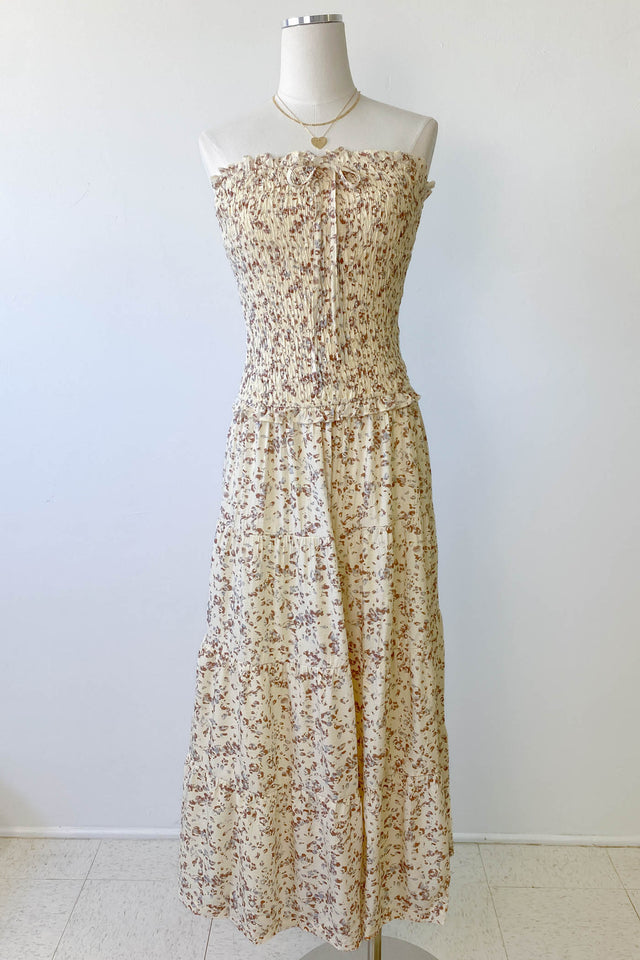 Floral Strapless Maxi Dress