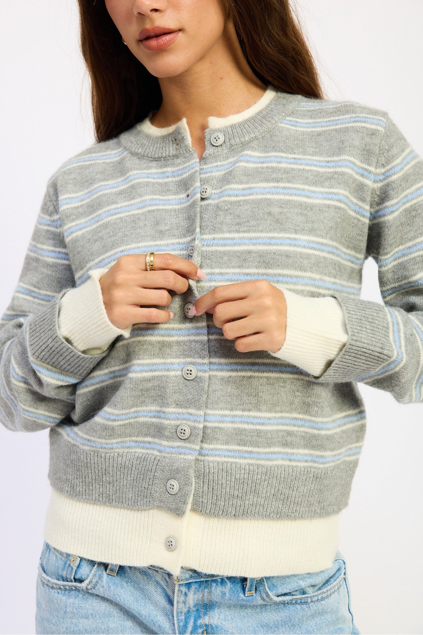 Stripe Knit Cardigan