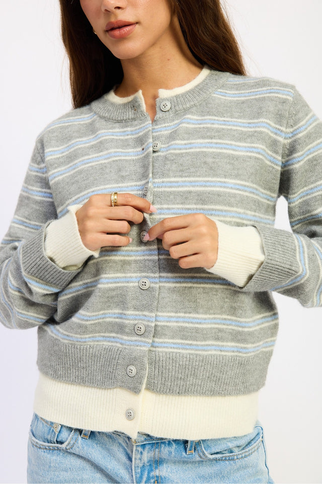 Stripe Knit Cardigan