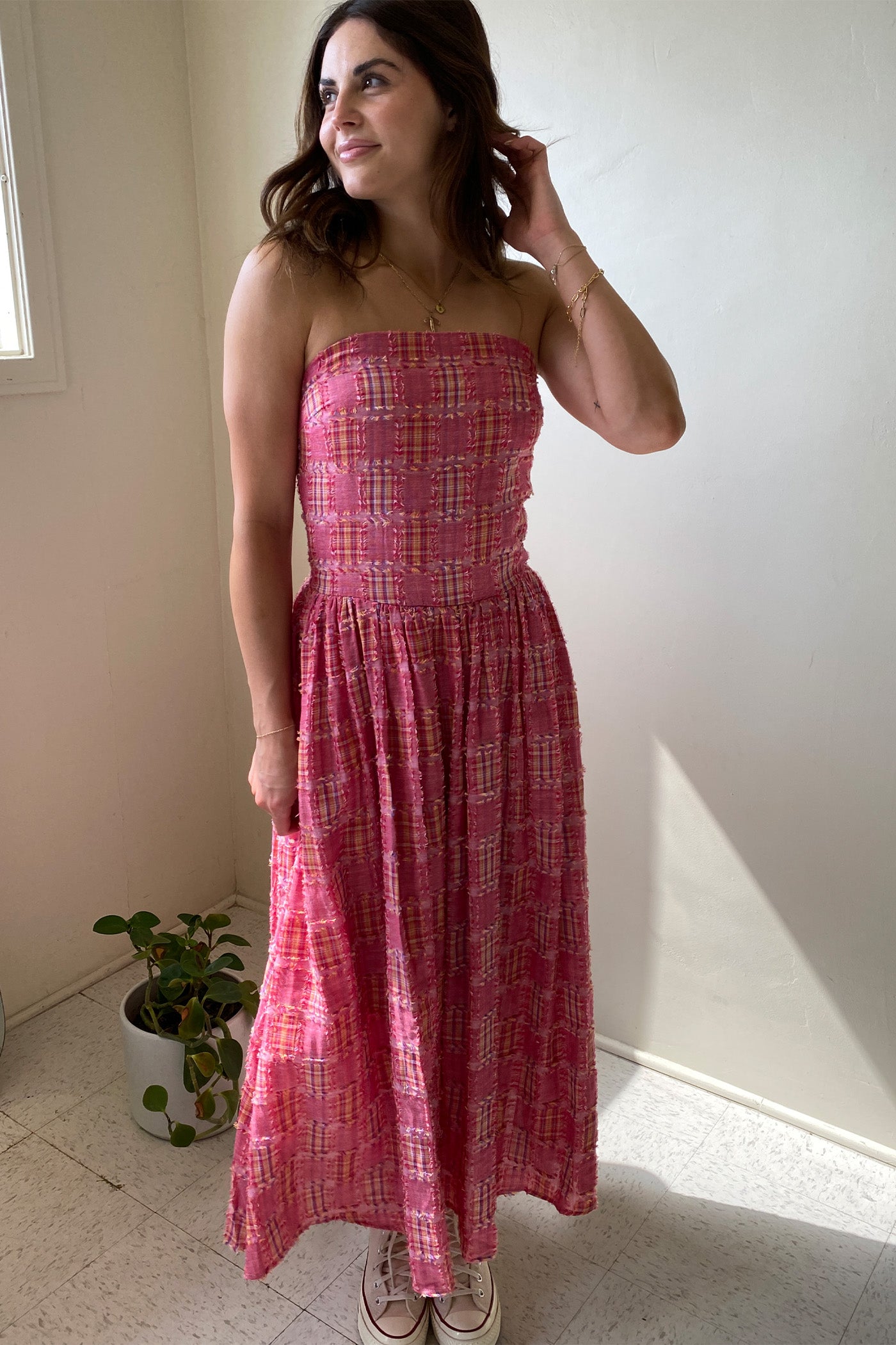 Strapless Midi Picnic Dress by For Good