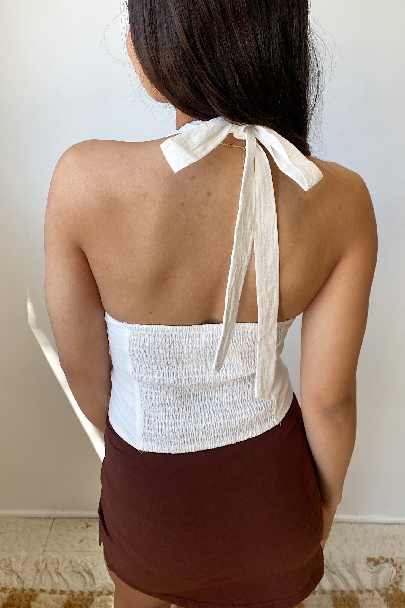 Halter Button Front Top