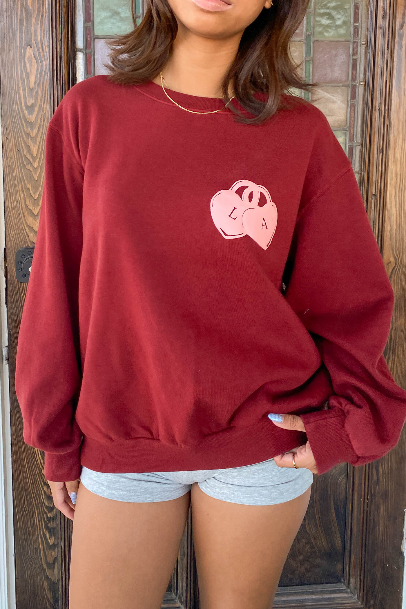 Locket Puff Print Graphic Sweater