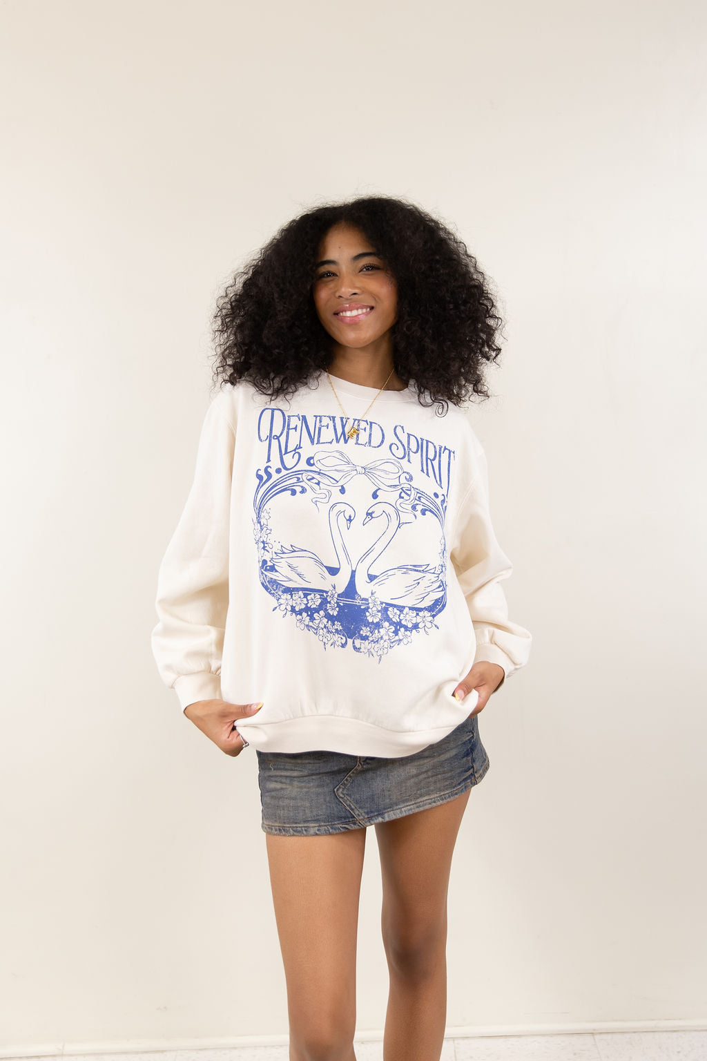 Oversized Crew Graphic Sweatshirt