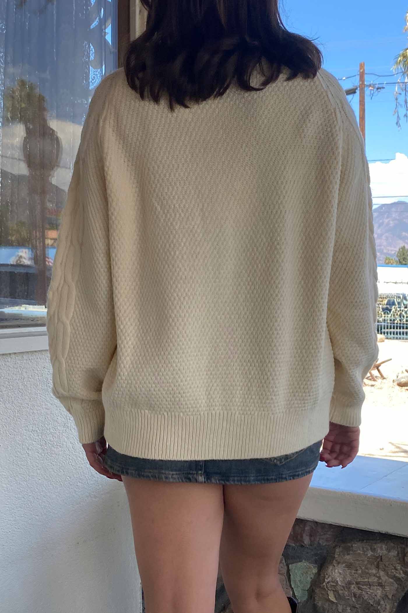 Cream Vintage Cable Knit Cardigan