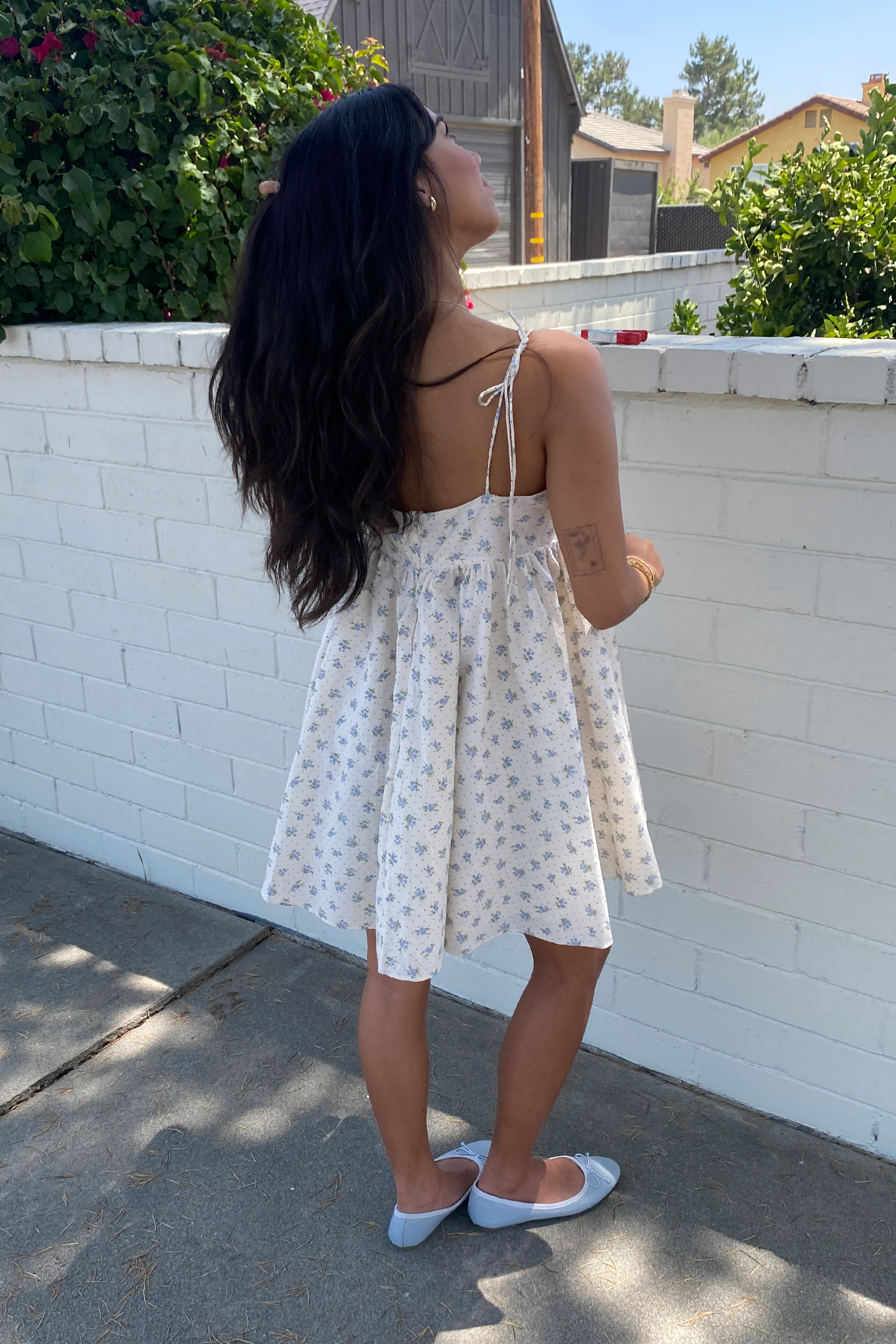 Floral Bow Mini Dress