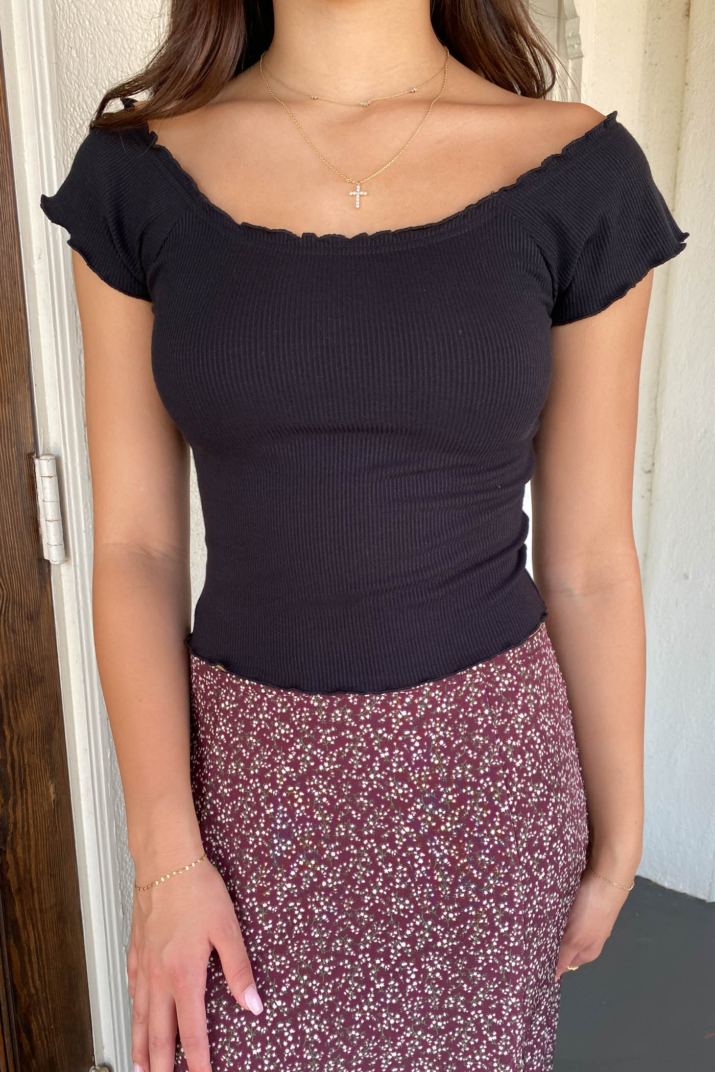 Basic Lettuce Leaf Ribbed Top
