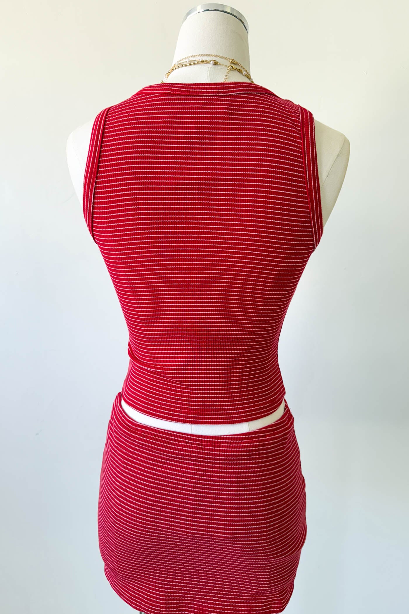 Striped Embroidered Tank Top