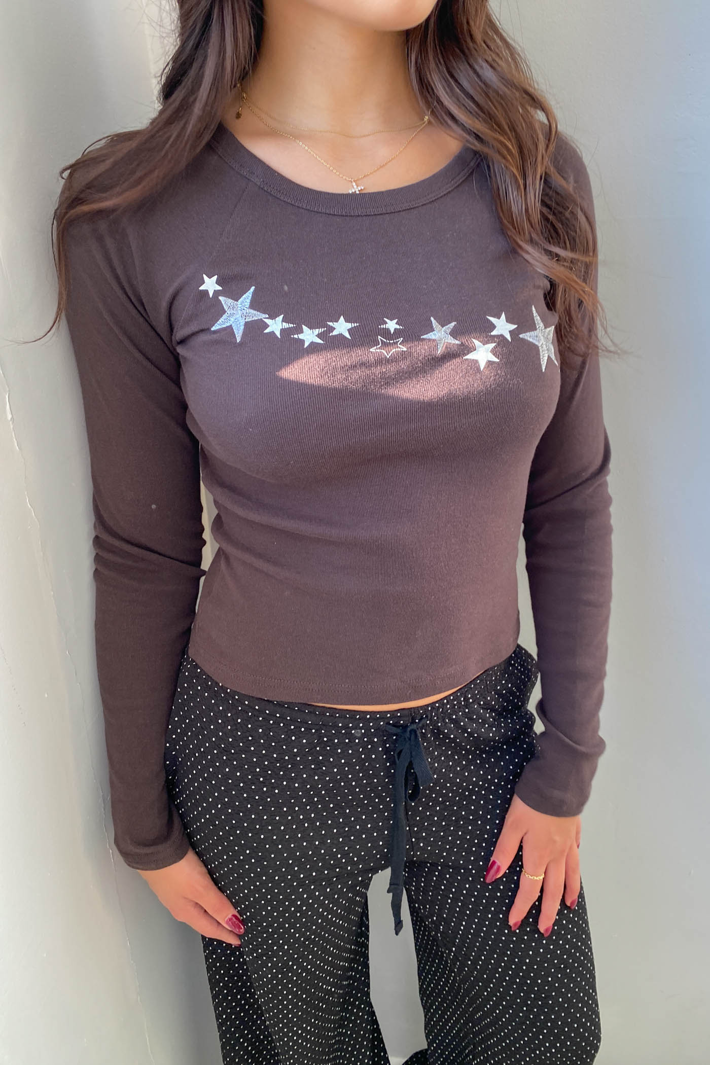 Raglan Graphic Long Sleeve Top