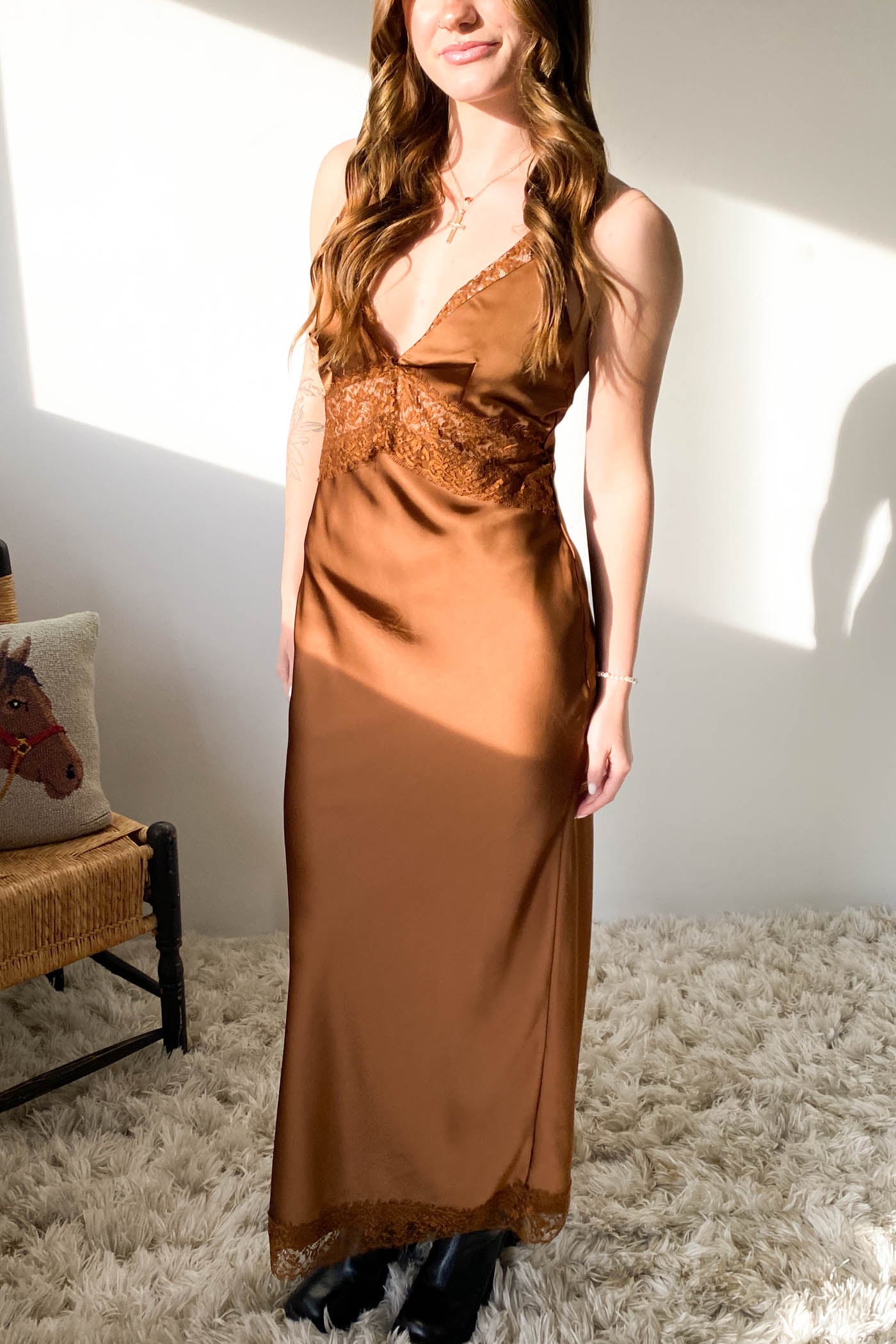 Open Back Laced Maxi Dress