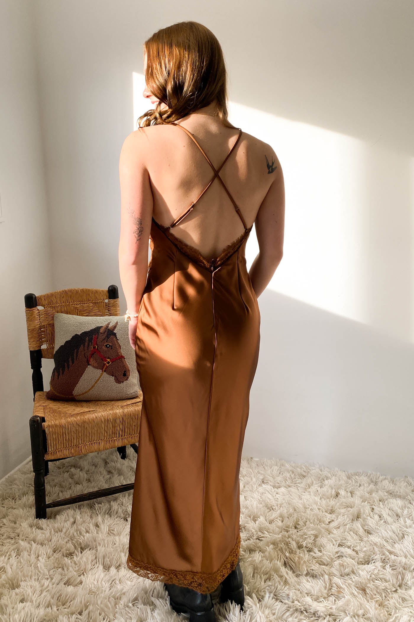 Open Back Laced Maxi Dress