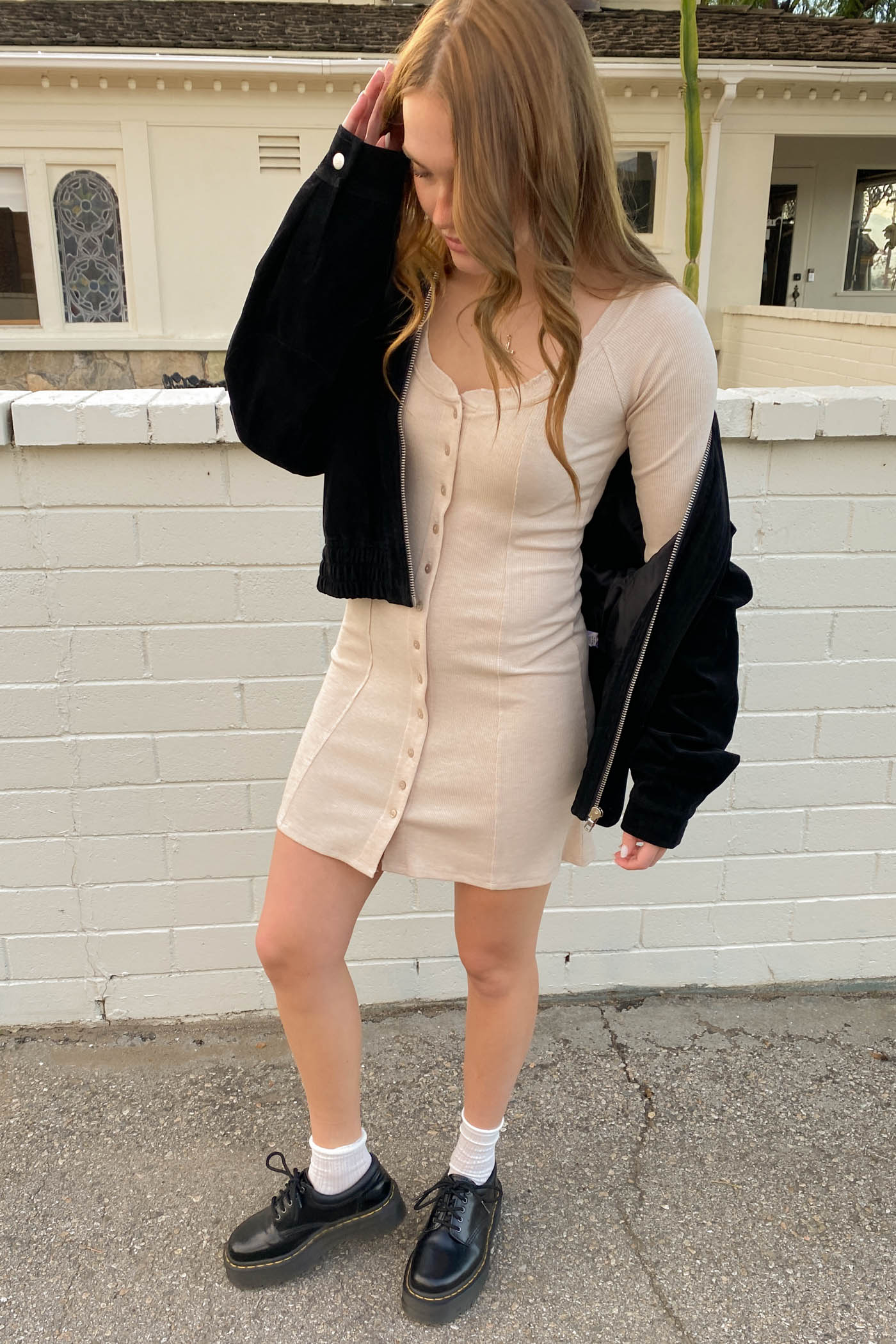 Button Up Long Sleeve Dress