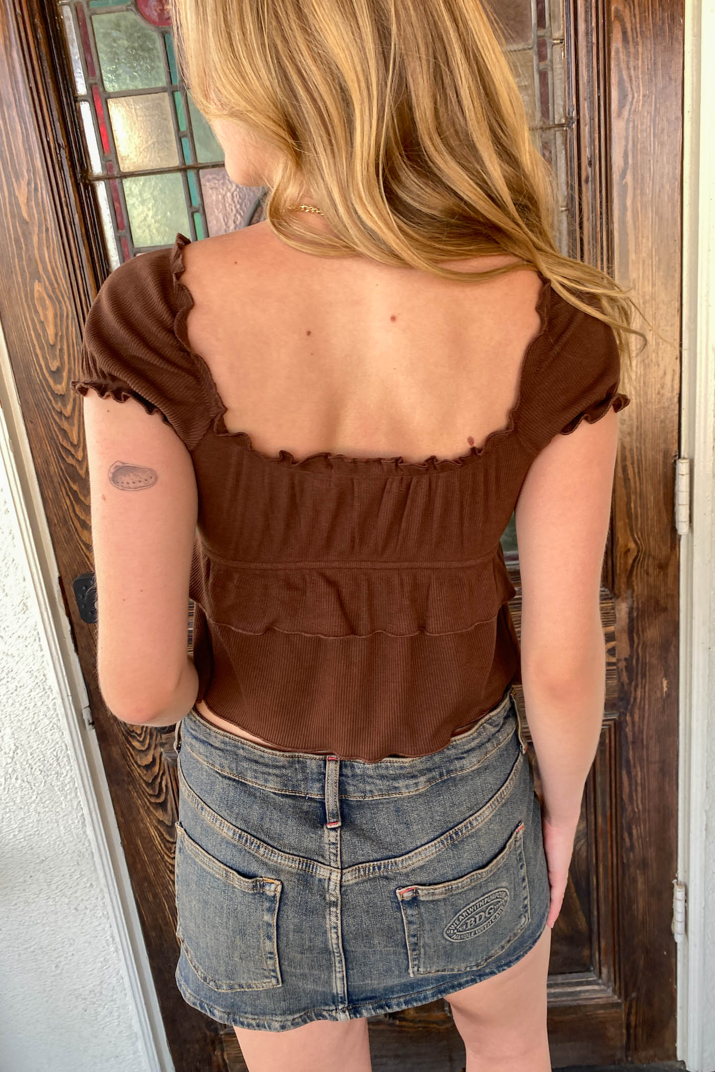 Split Font Babydoll Top