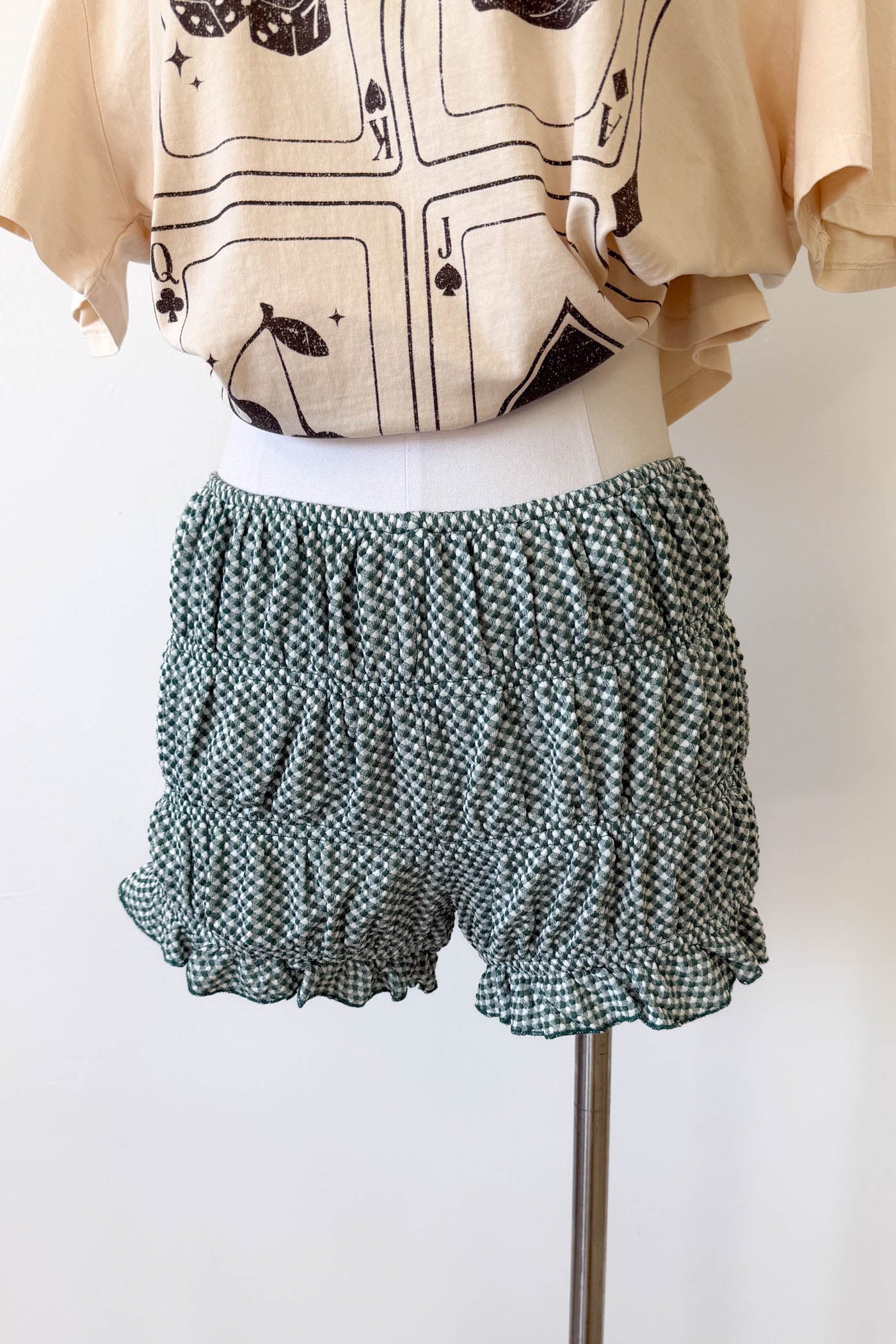Plaid Stretch Lace Bloomer Shorts