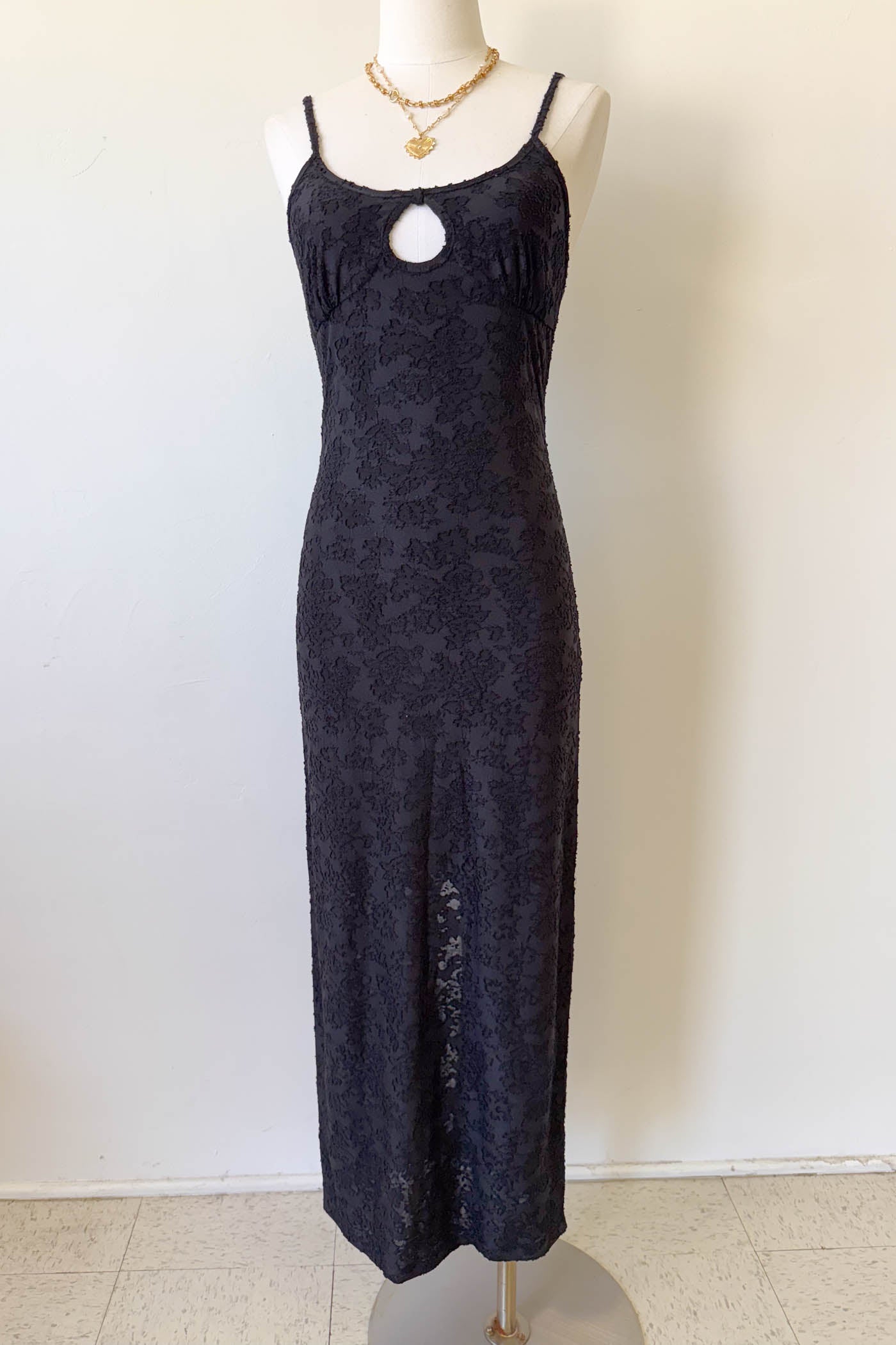 Textured Floral Maxi Dress