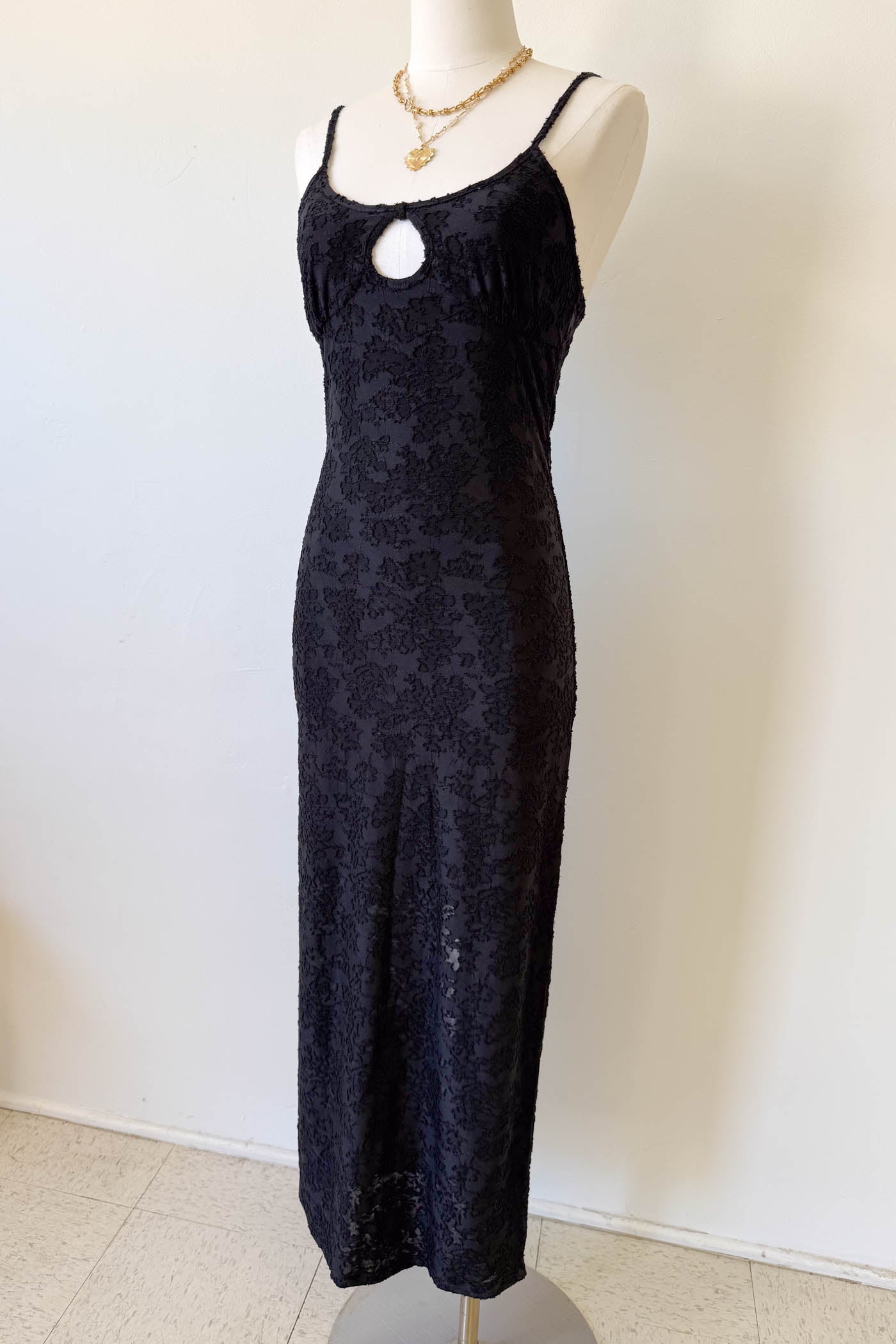 Textured Floral Maxi Dress