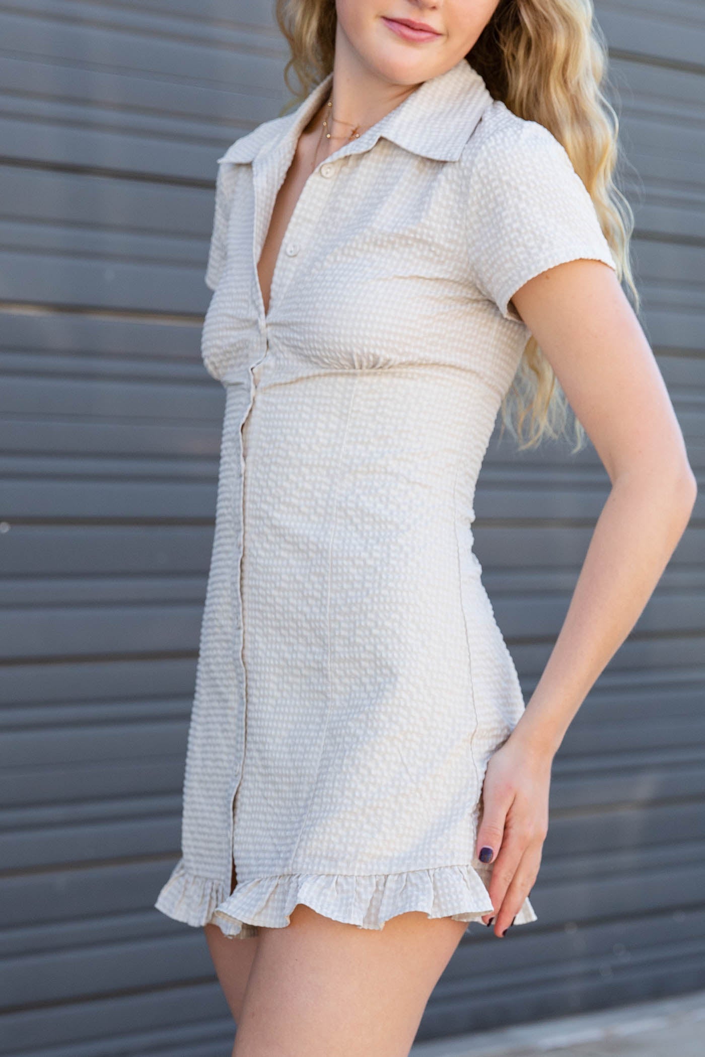 Button Up Front Empire Dress