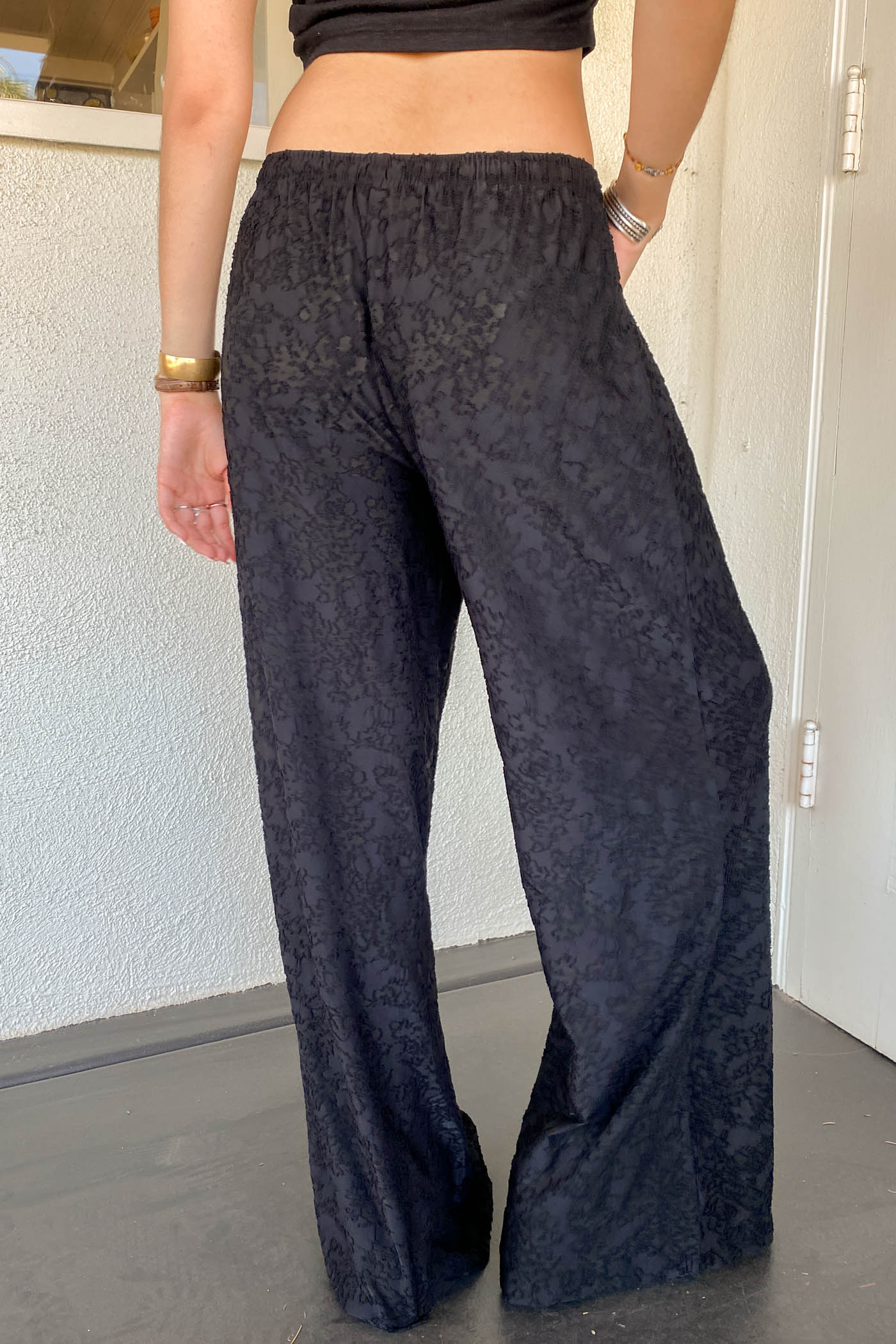 Textured Floral Pants