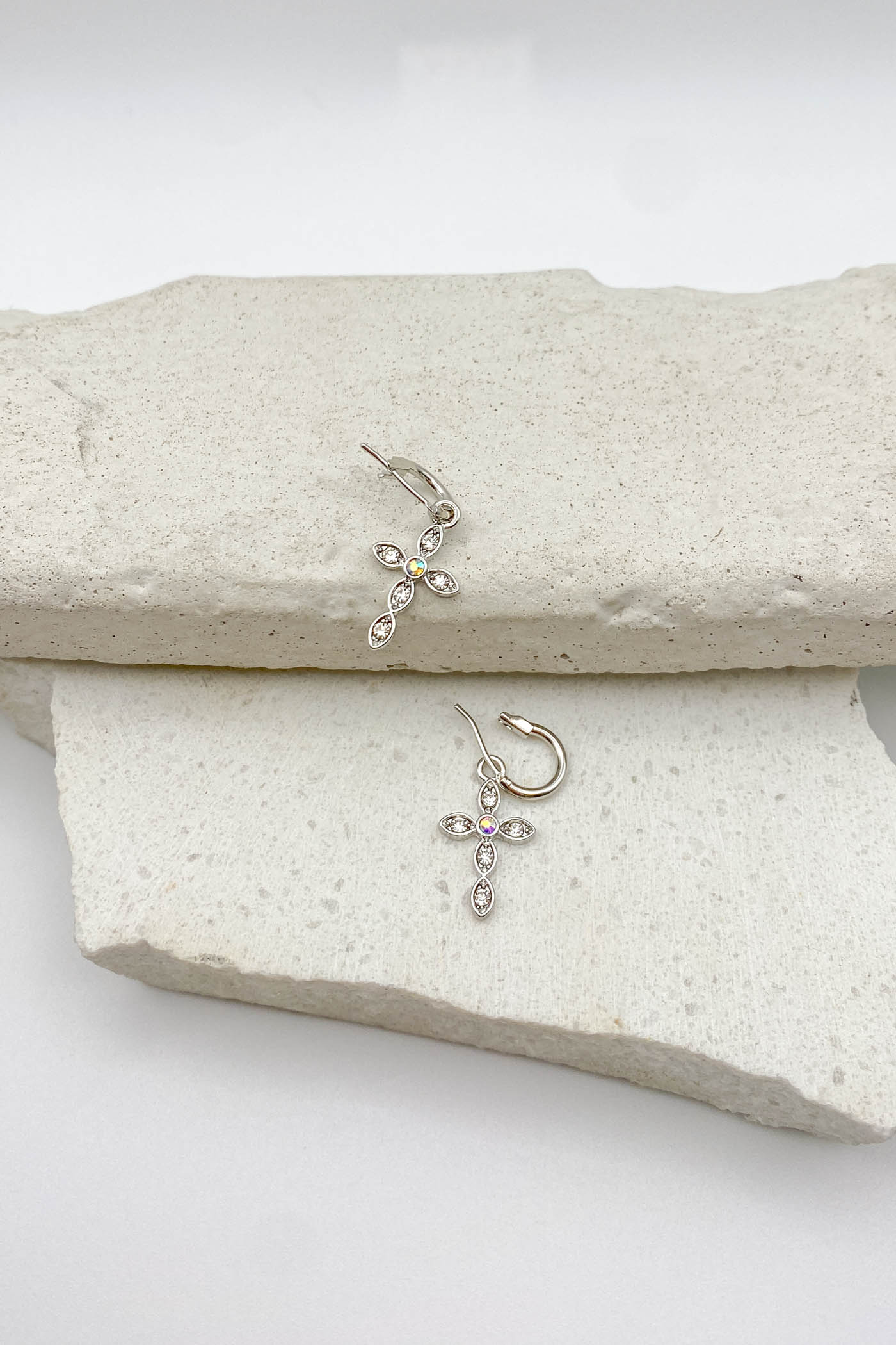 Gold Dipped Cross Earrings