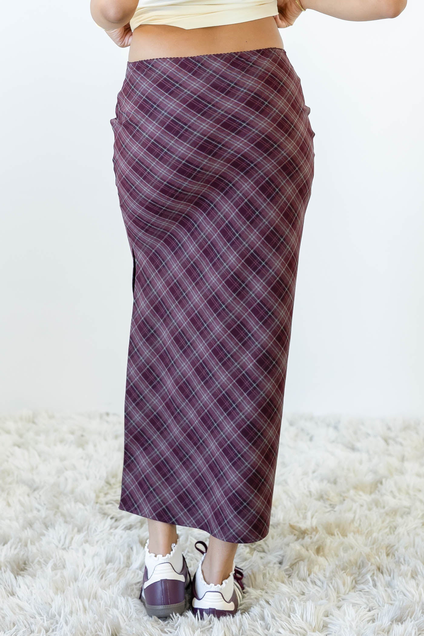 Plaid Midi Skirt