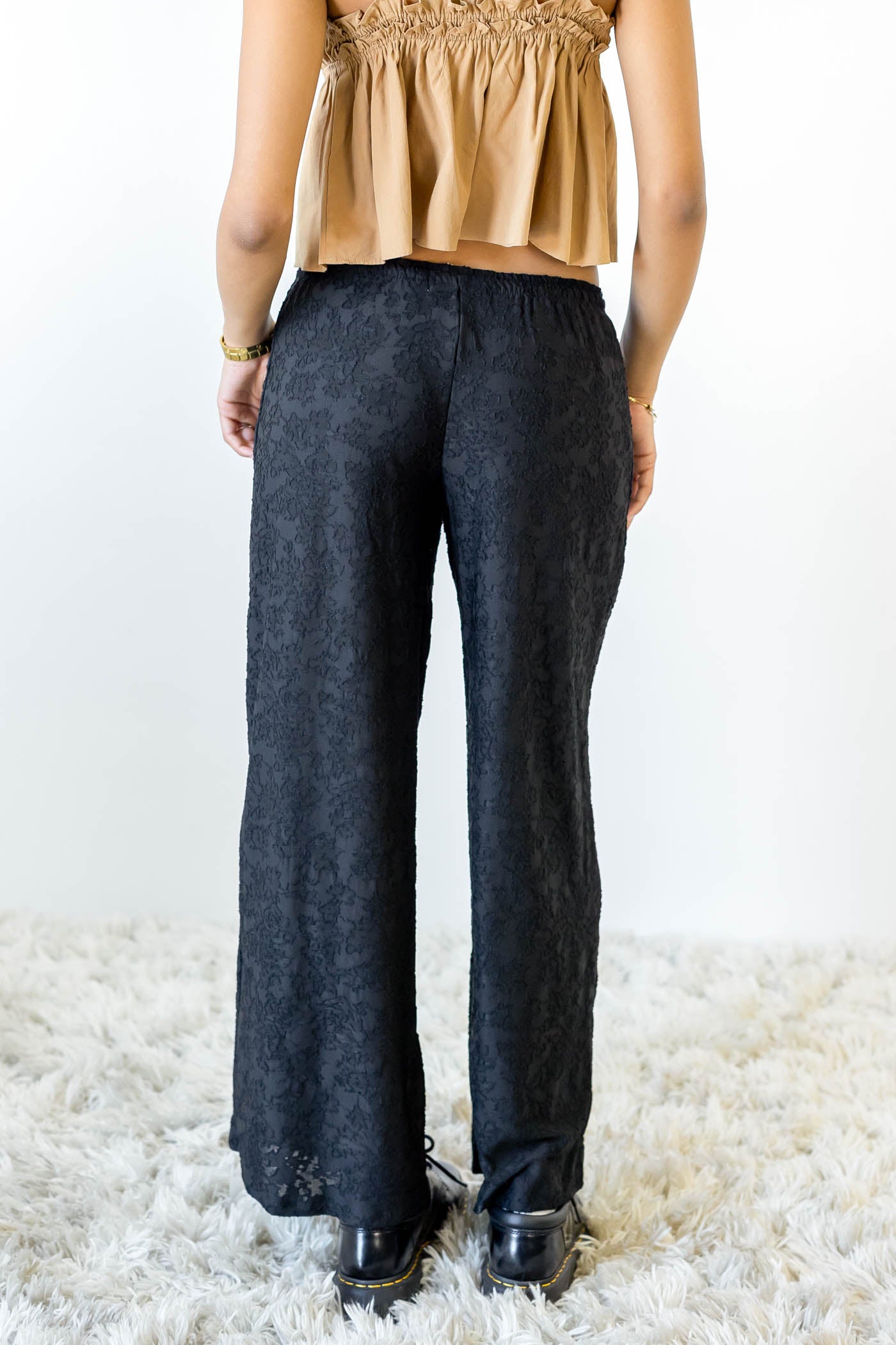 Textured Floral Pants