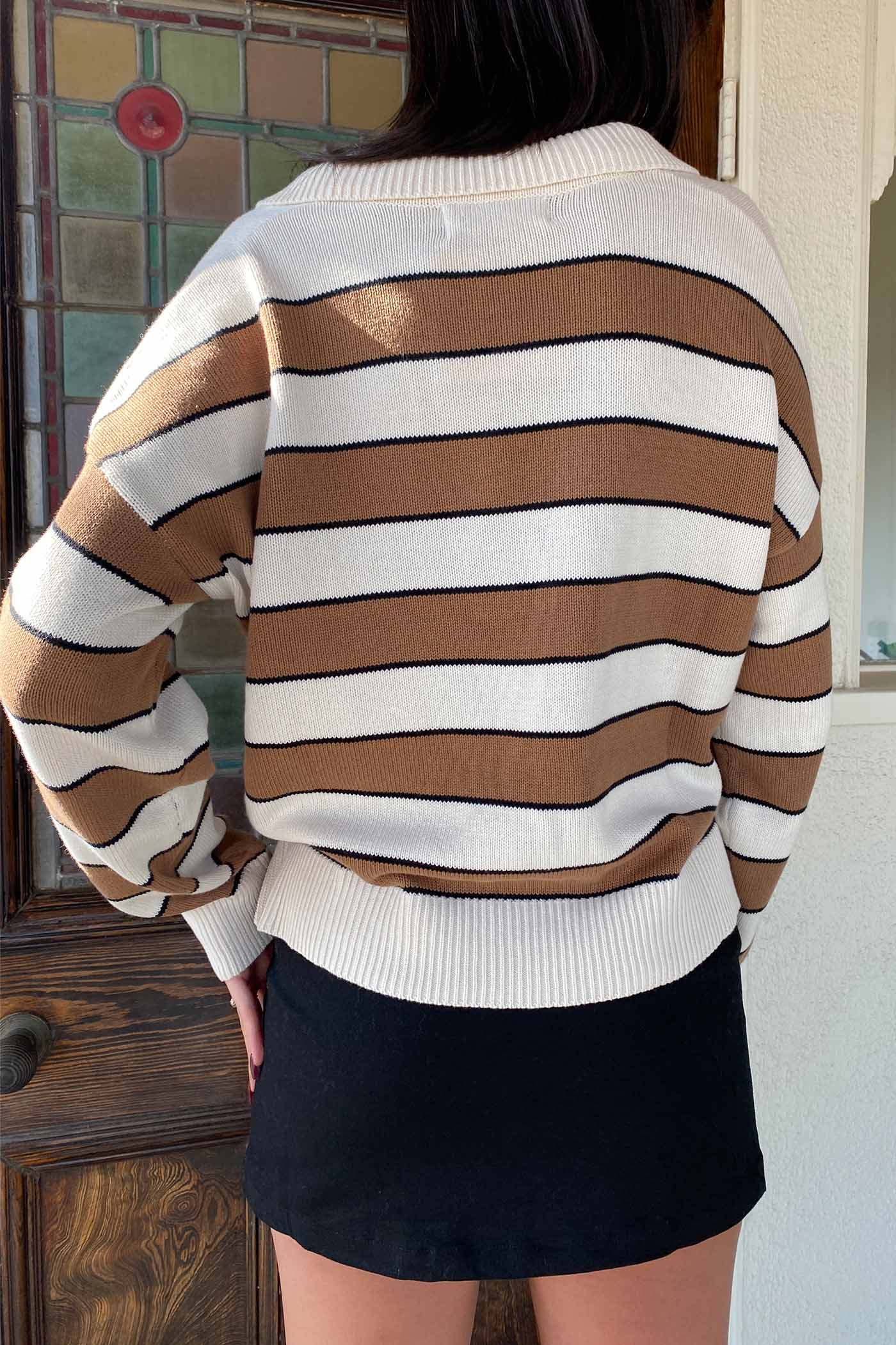 Striped Polo Sweater