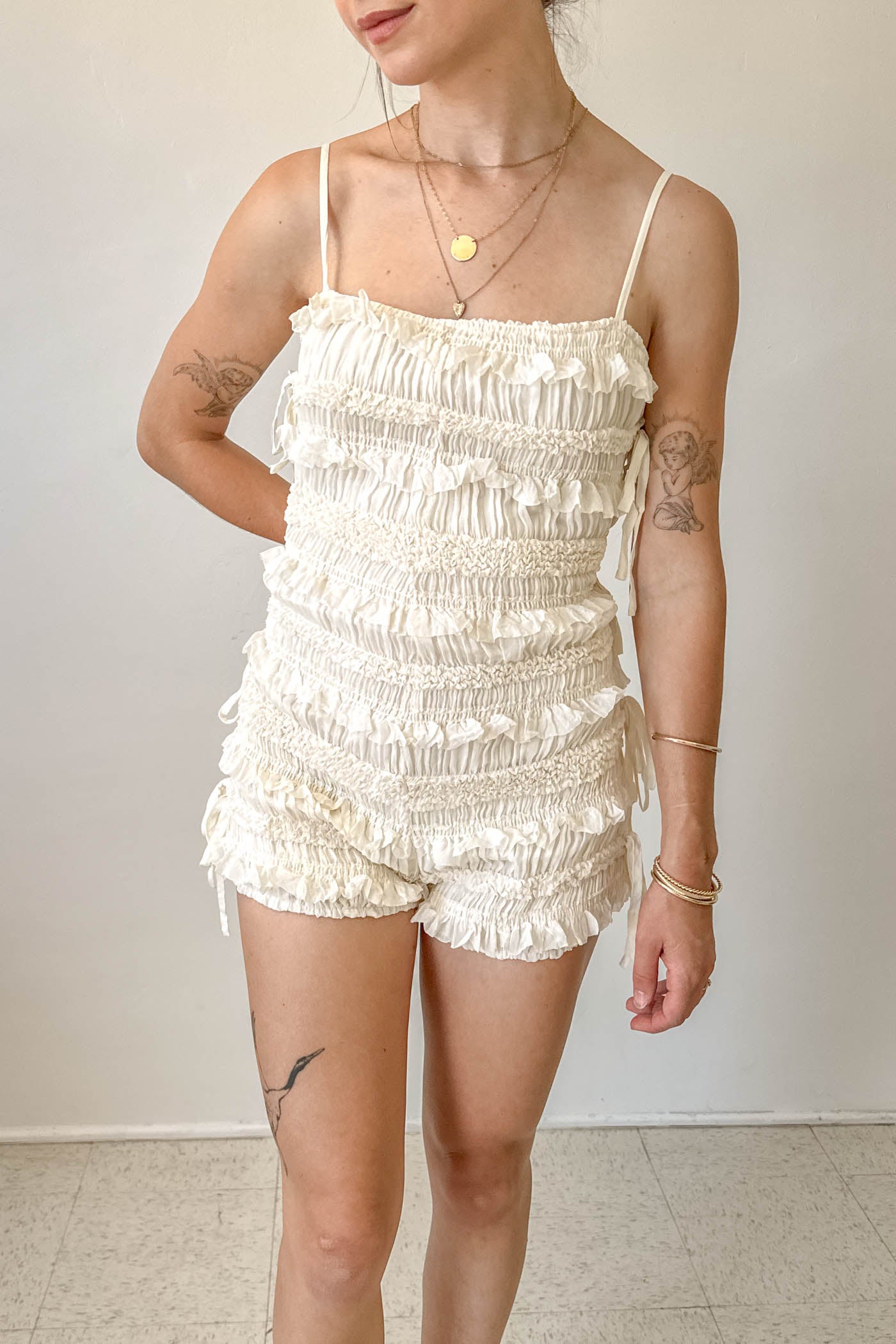 Ruffled Cami Romper
