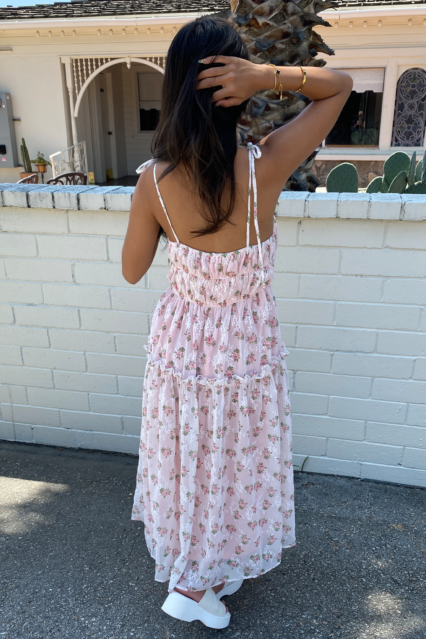 Tiered Floral Midi Dress by For Good