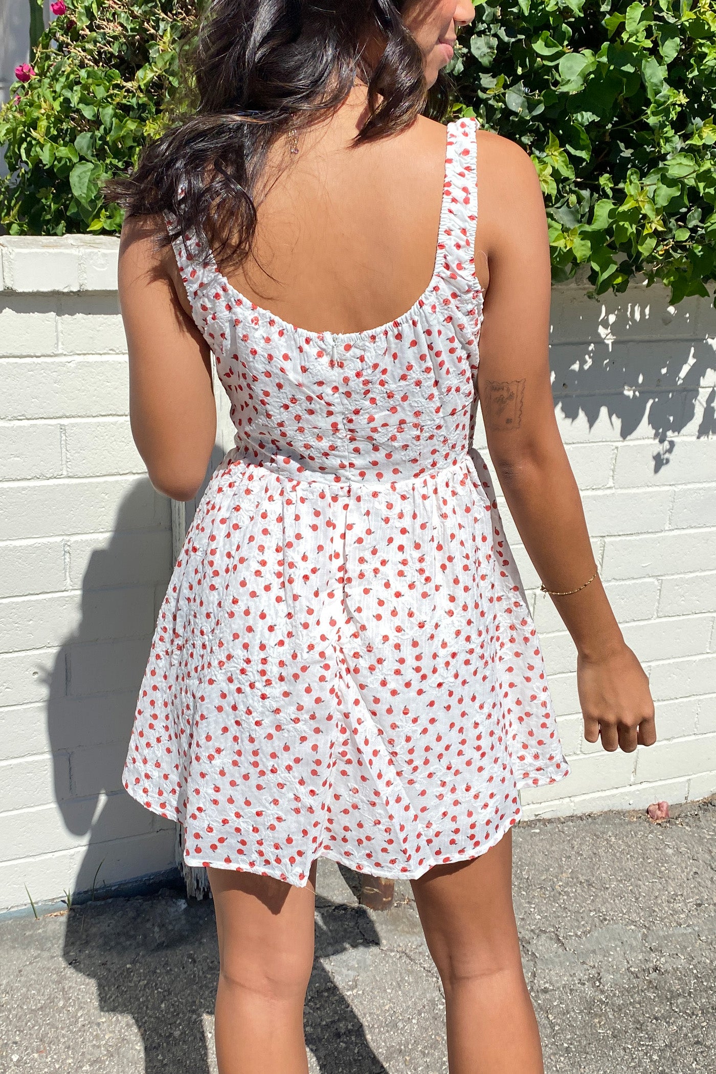 Apple Print Corset Mini Dress