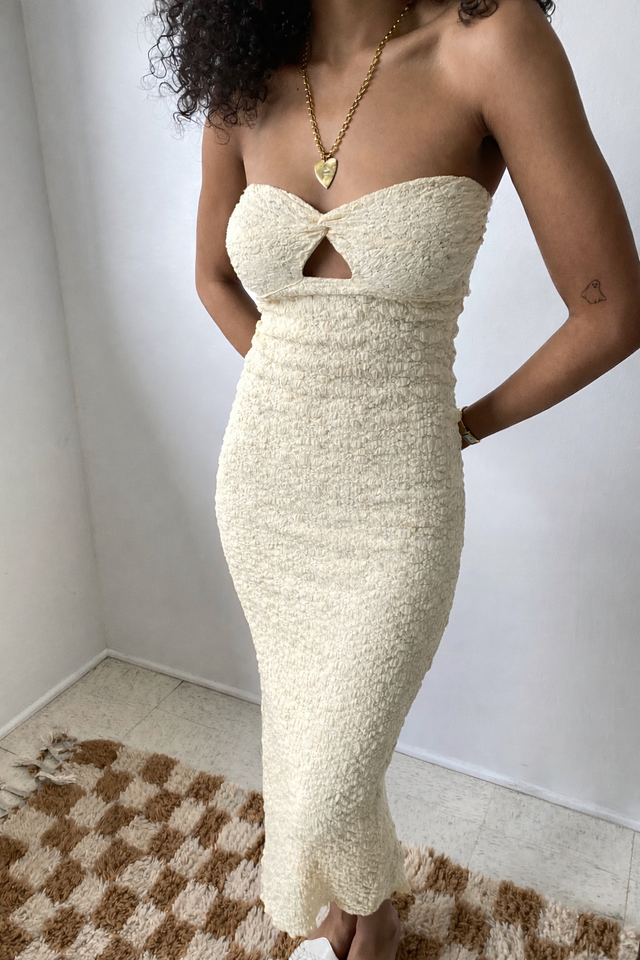 Twist-Front Midi Dress