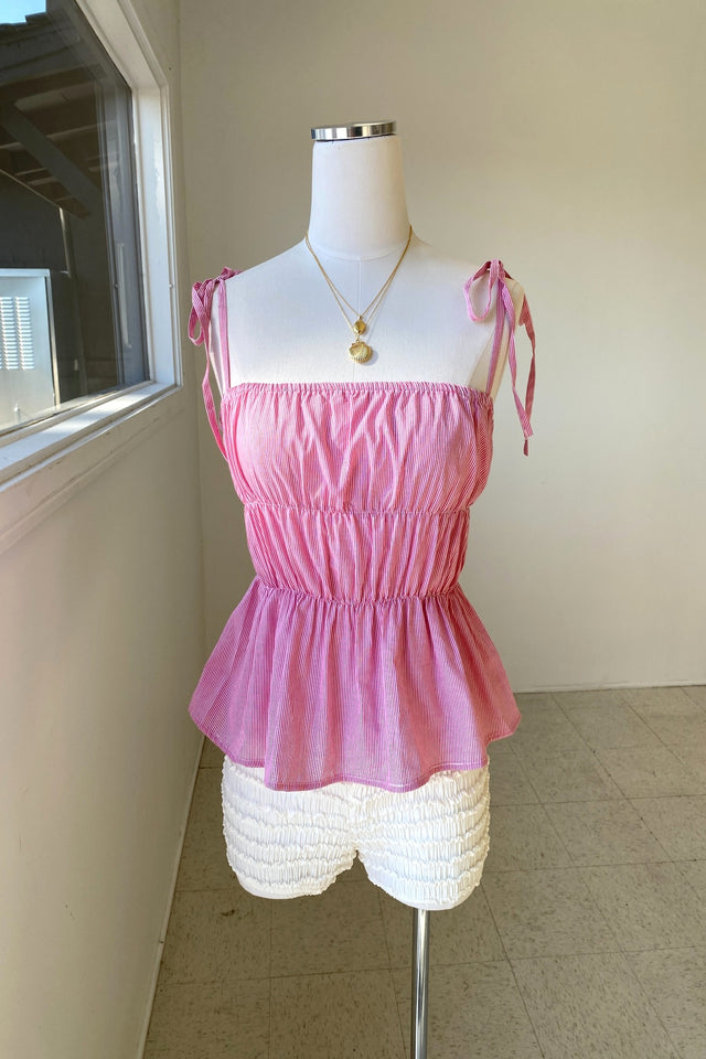 Smocked Tie Strap Top
