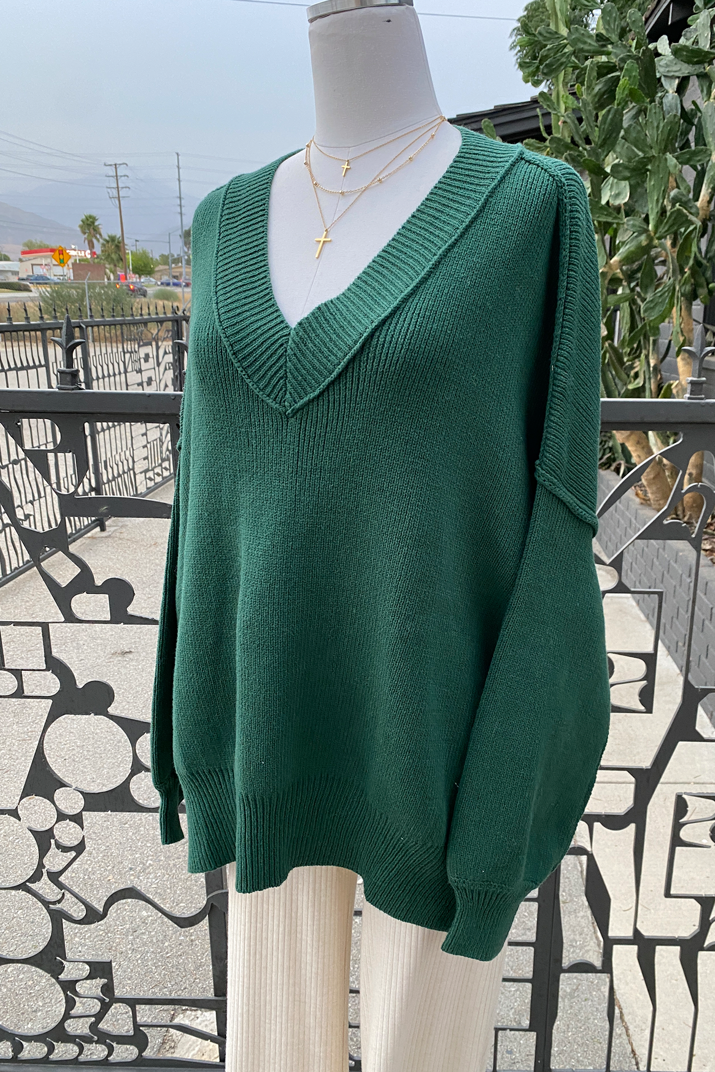 Reverse Stitch Knit Sweater by For Good
