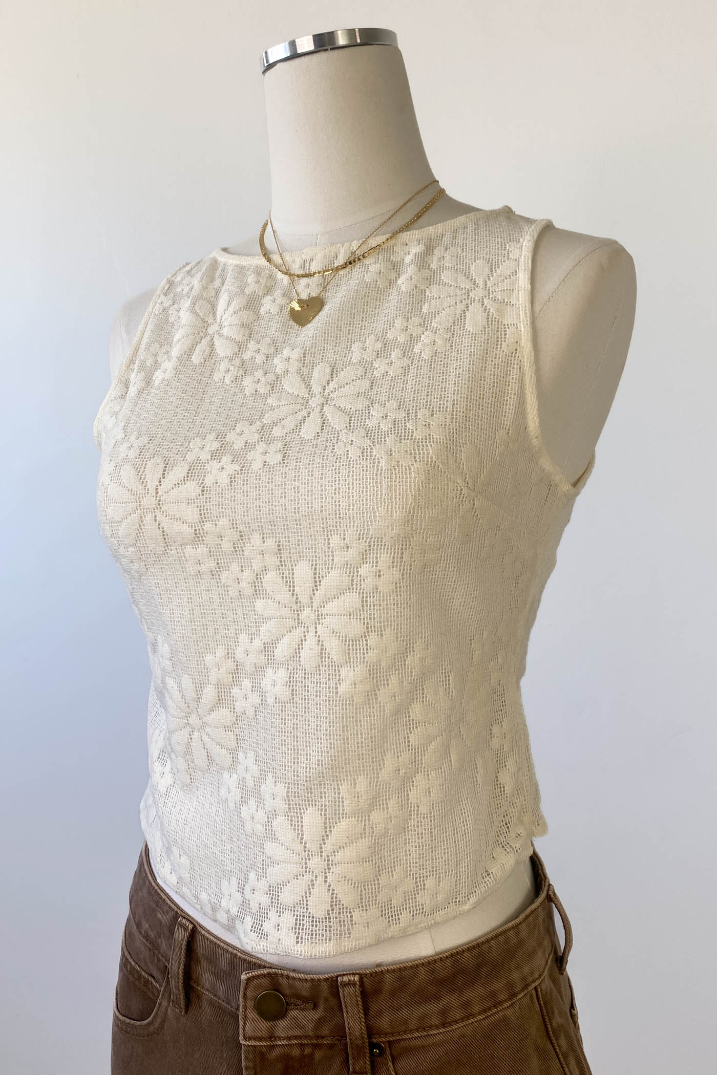 Sheer Lace Sleeveless Top