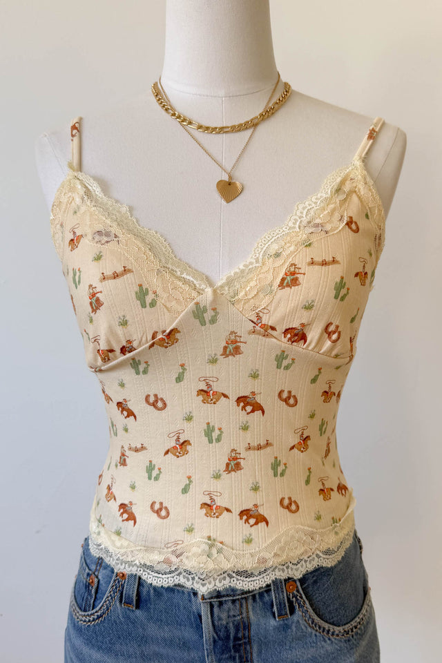 Western Print Cami Top