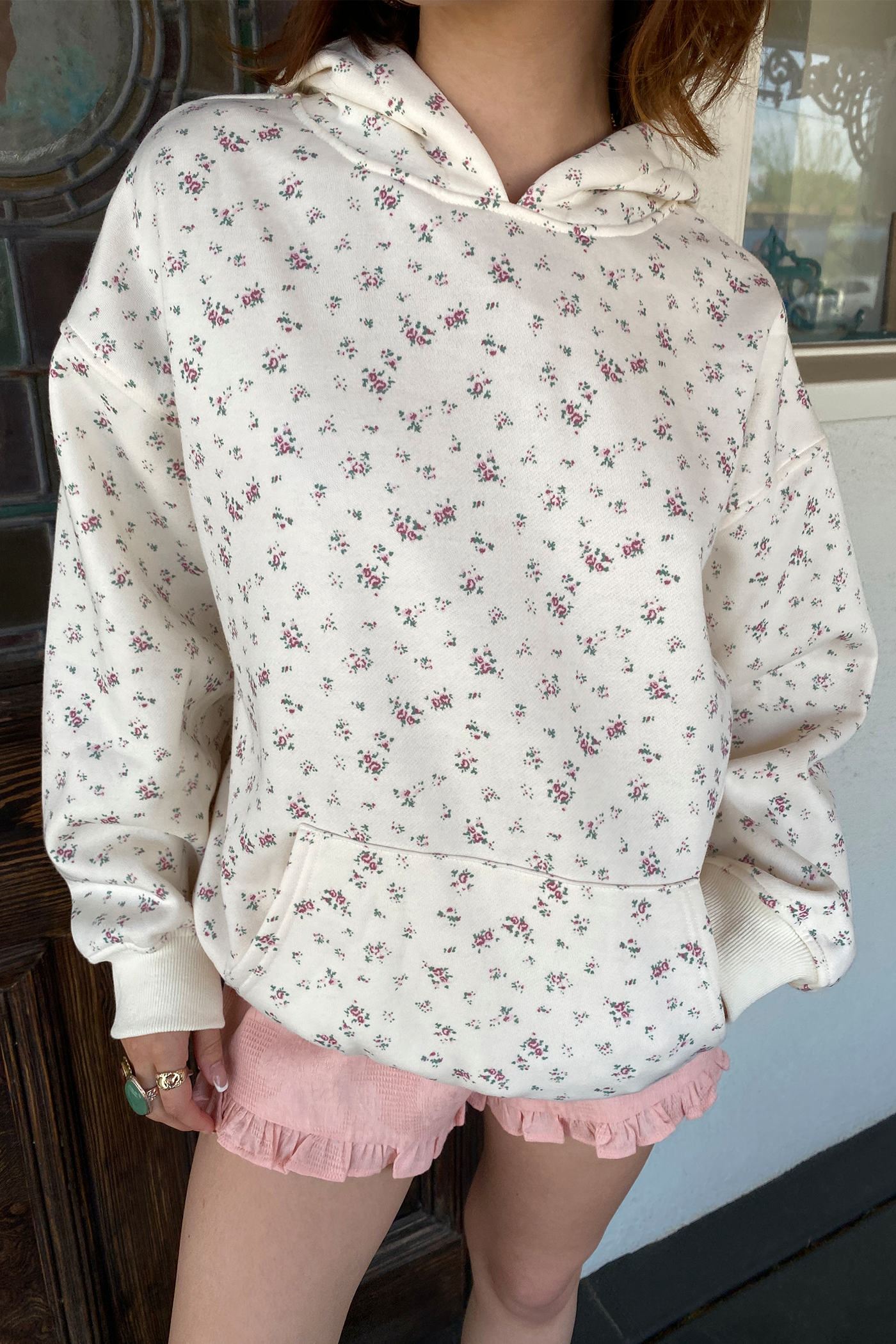 Cherry & Bow Print Hoodie