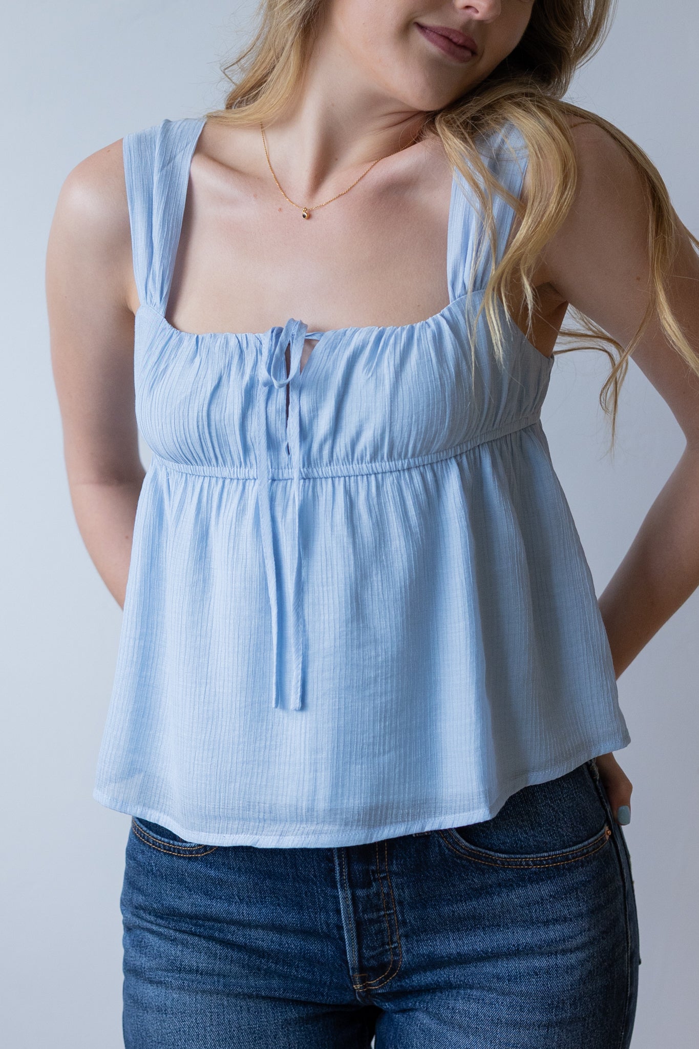 Tie Front Babydoll Tank